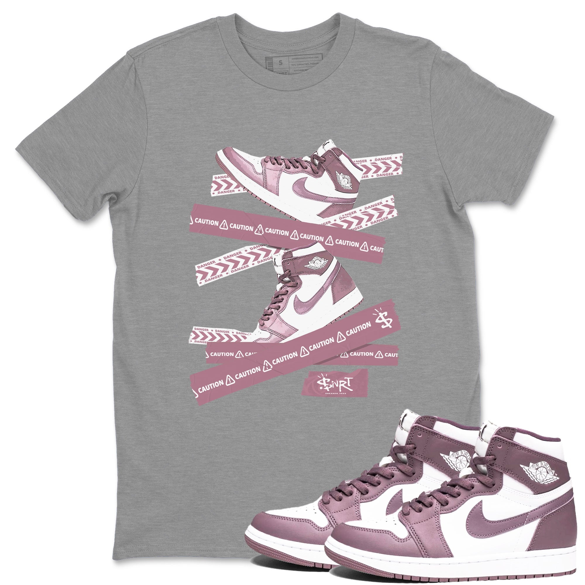 Caution Tape snkmatch Tee - Air Jordan 1 Mauve