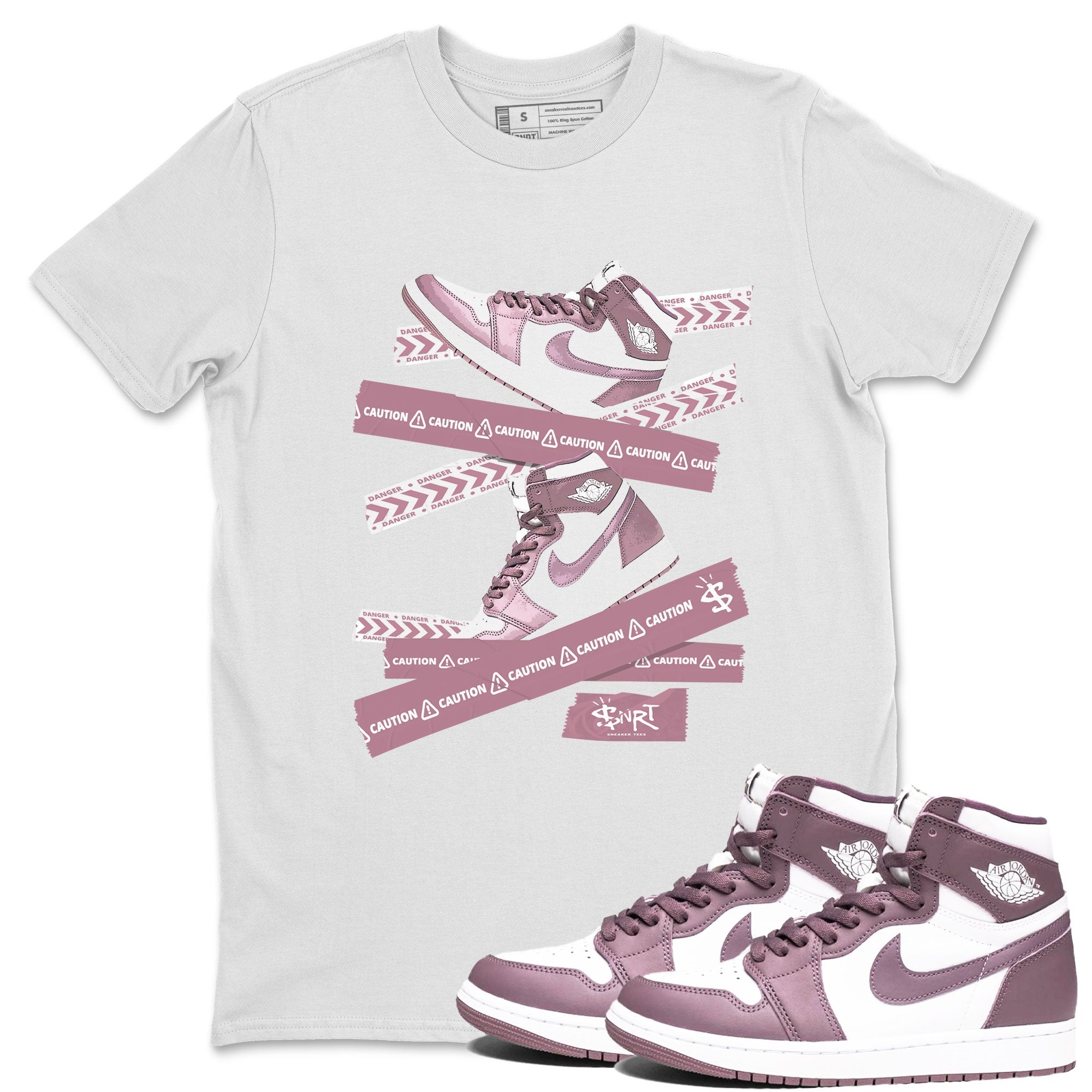 Caution Tape snkmatch Tee - Air Jordan 1 Mauve