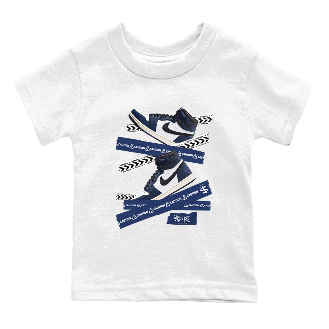 Caution Tape snkmatch Tees Kids - Air Jordan 1 Midnight Navy