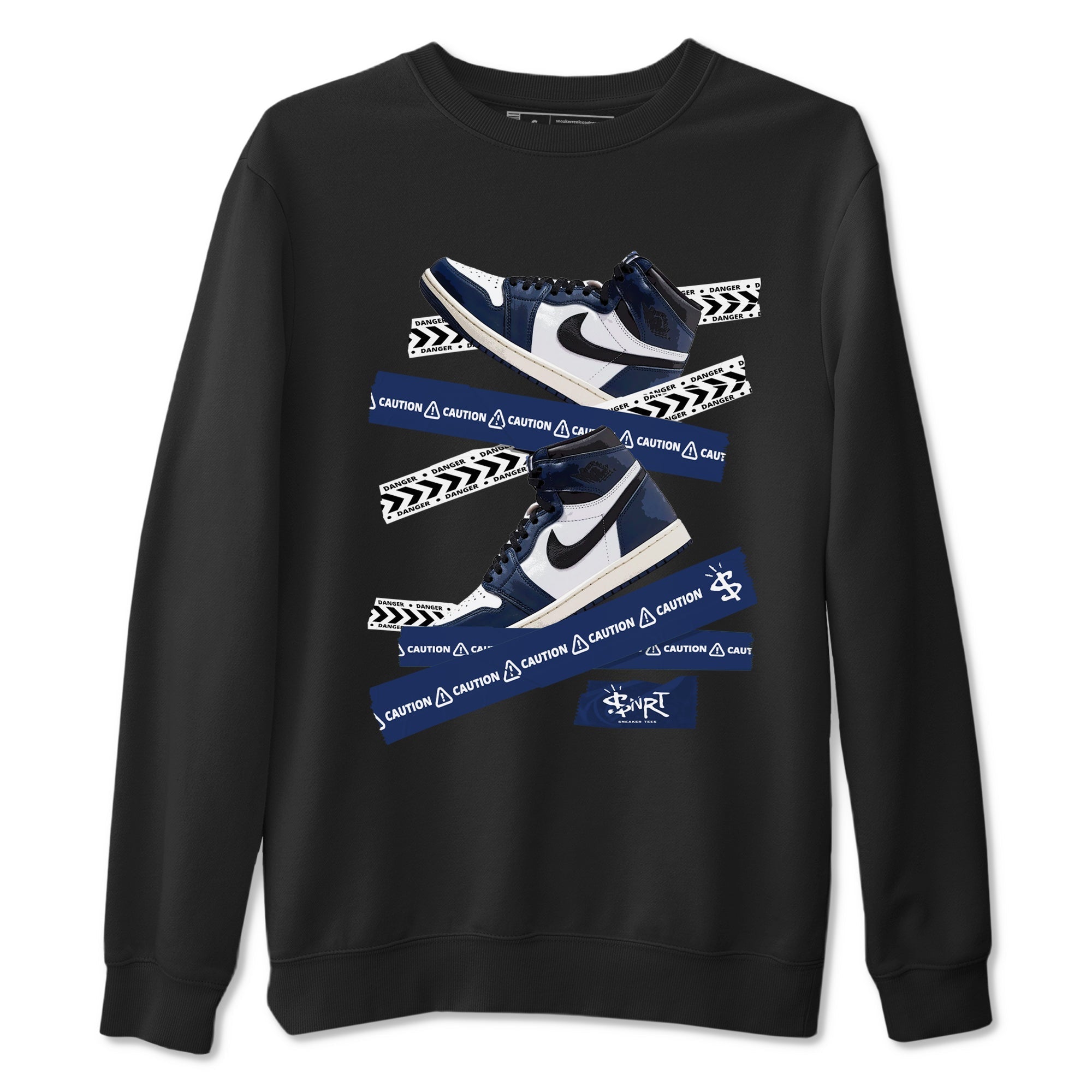 Caution Tape snkmatch Tees - Air Jordan 1 Midnight Navy