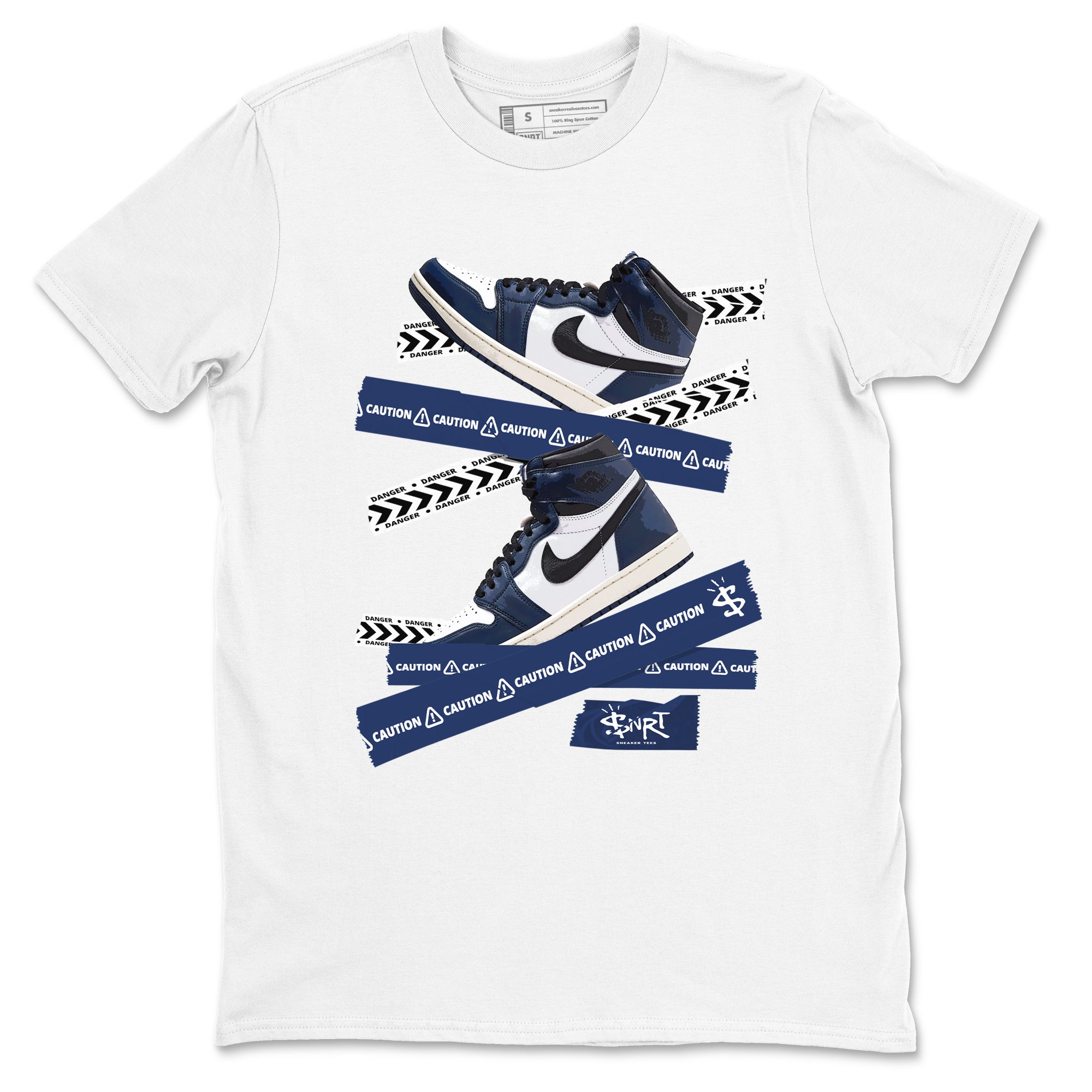 Caution Tape snkmatch Tees - Air Jordan 1 Midnight Navy