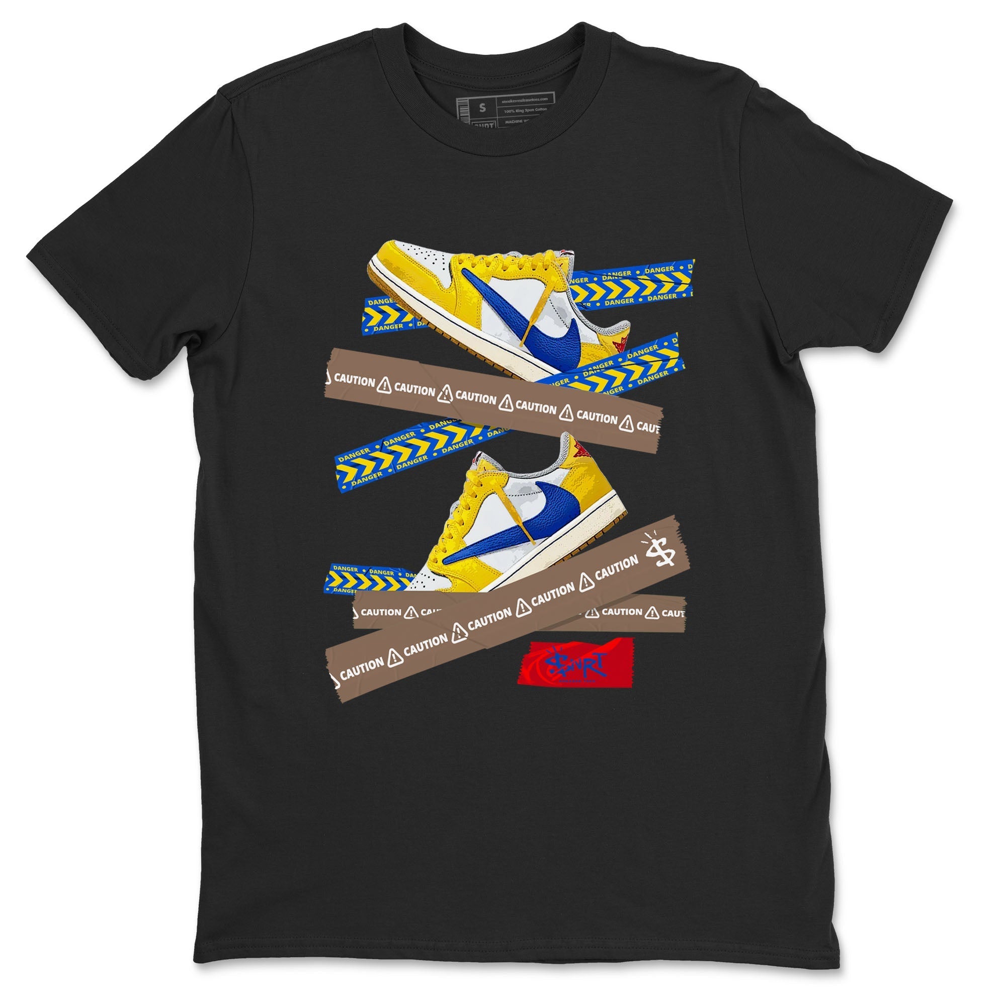Caution Tape snkmatch Tees - Air Jordan 1 Travis Scott Canary