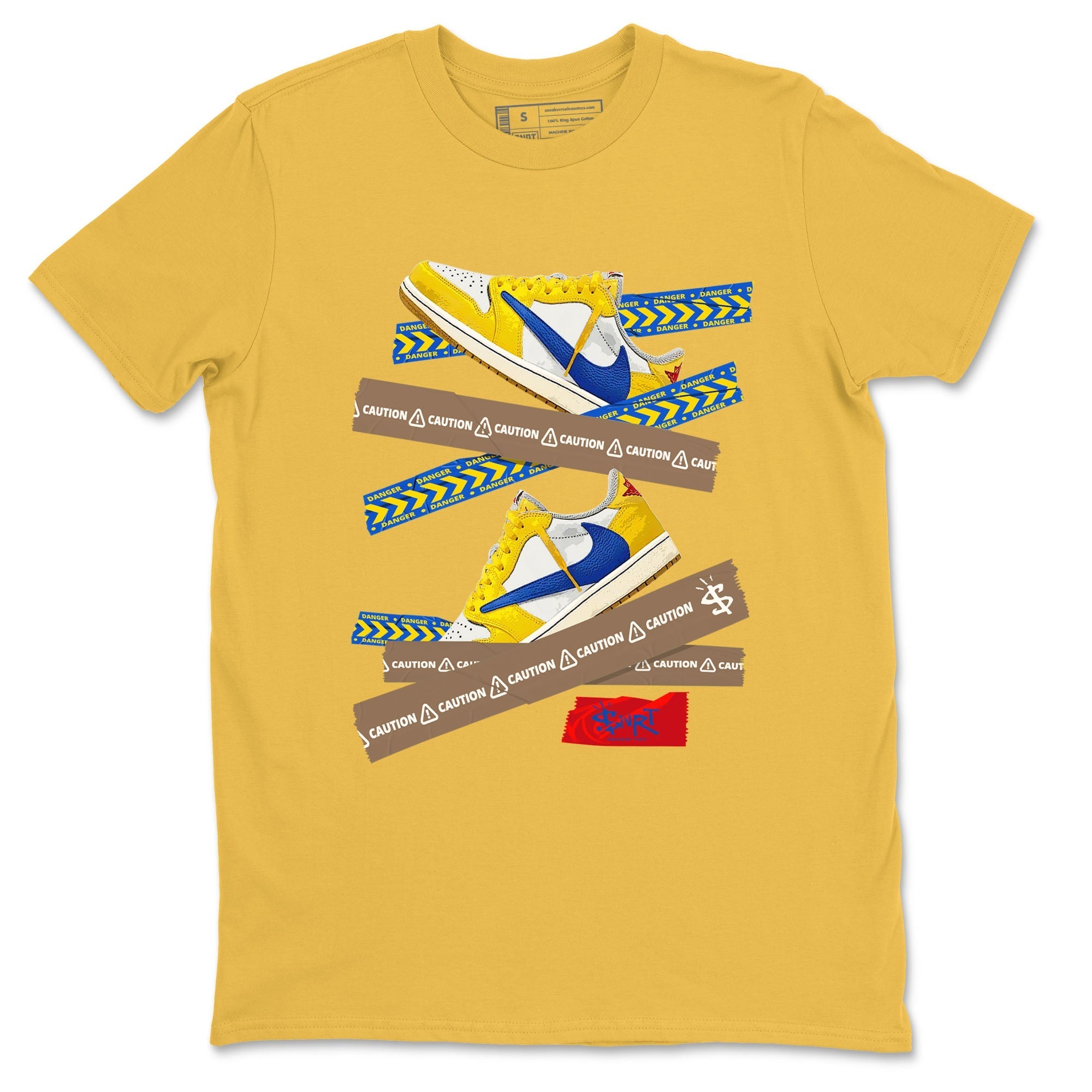 Caution Tape snkmatch Tees - Air Jordan 1 Travis Scott Canary
