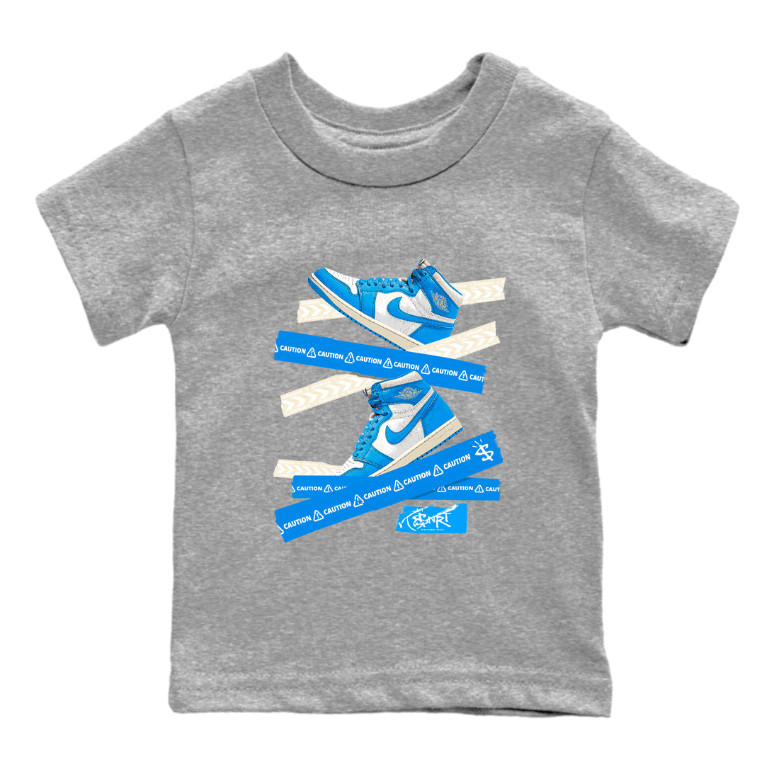 Caution Tape snkmatch Tees Kids - Air Jordan 1 UNC Reimagined