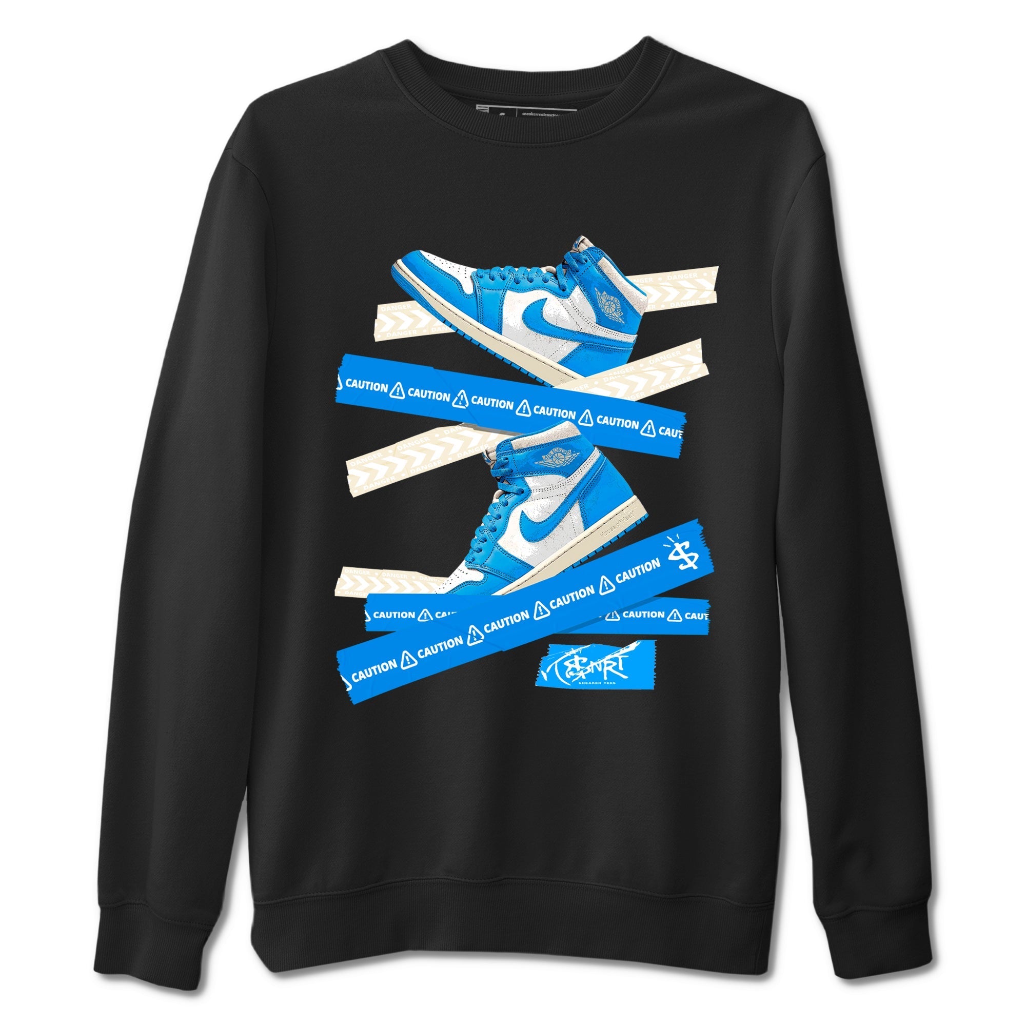 Caution Tape snkmatch Tees - Air Jordan 1 UNC Reimagined