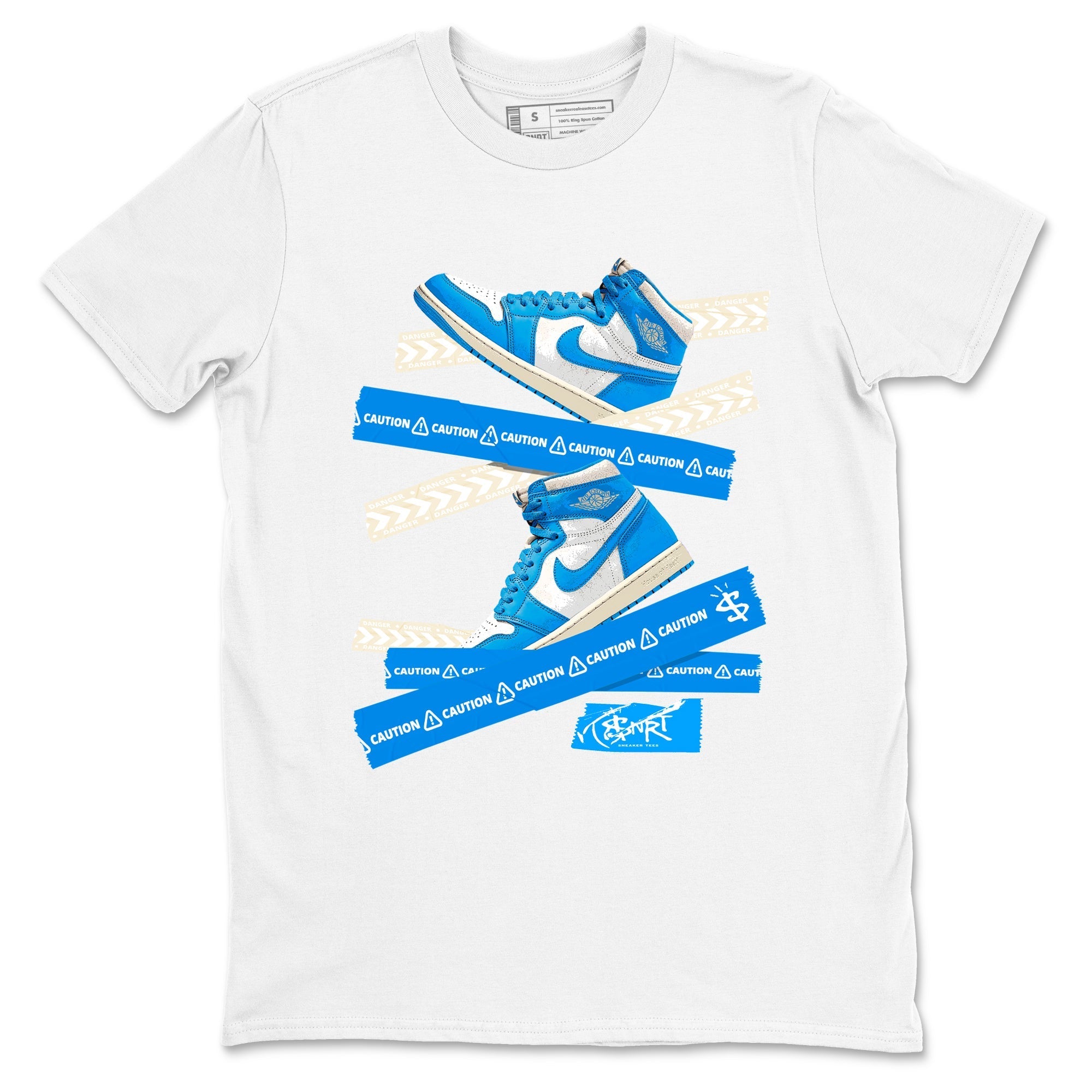 Caution Tape snkmatch Tees - Air Jordan 1 UNC Reimagined