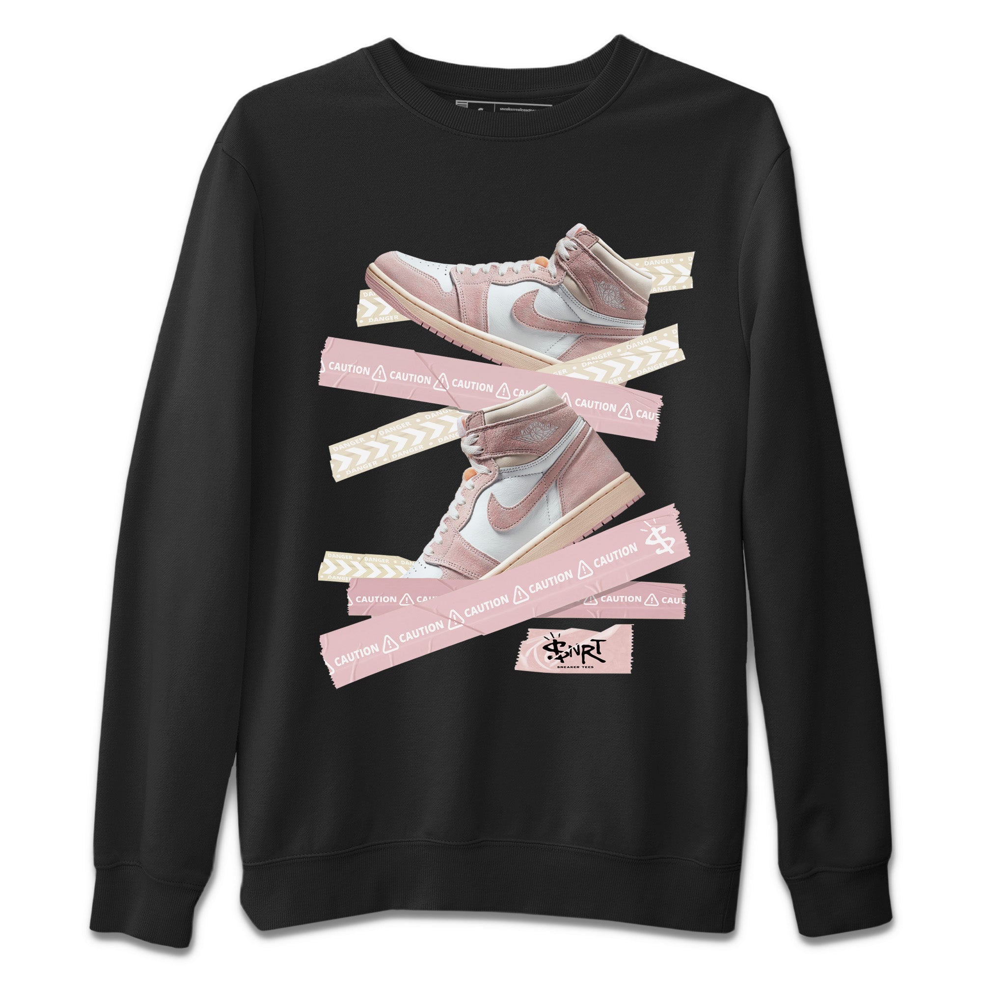 Caution Tape Unisex Tops - Air Jordan 1 Washed Pink