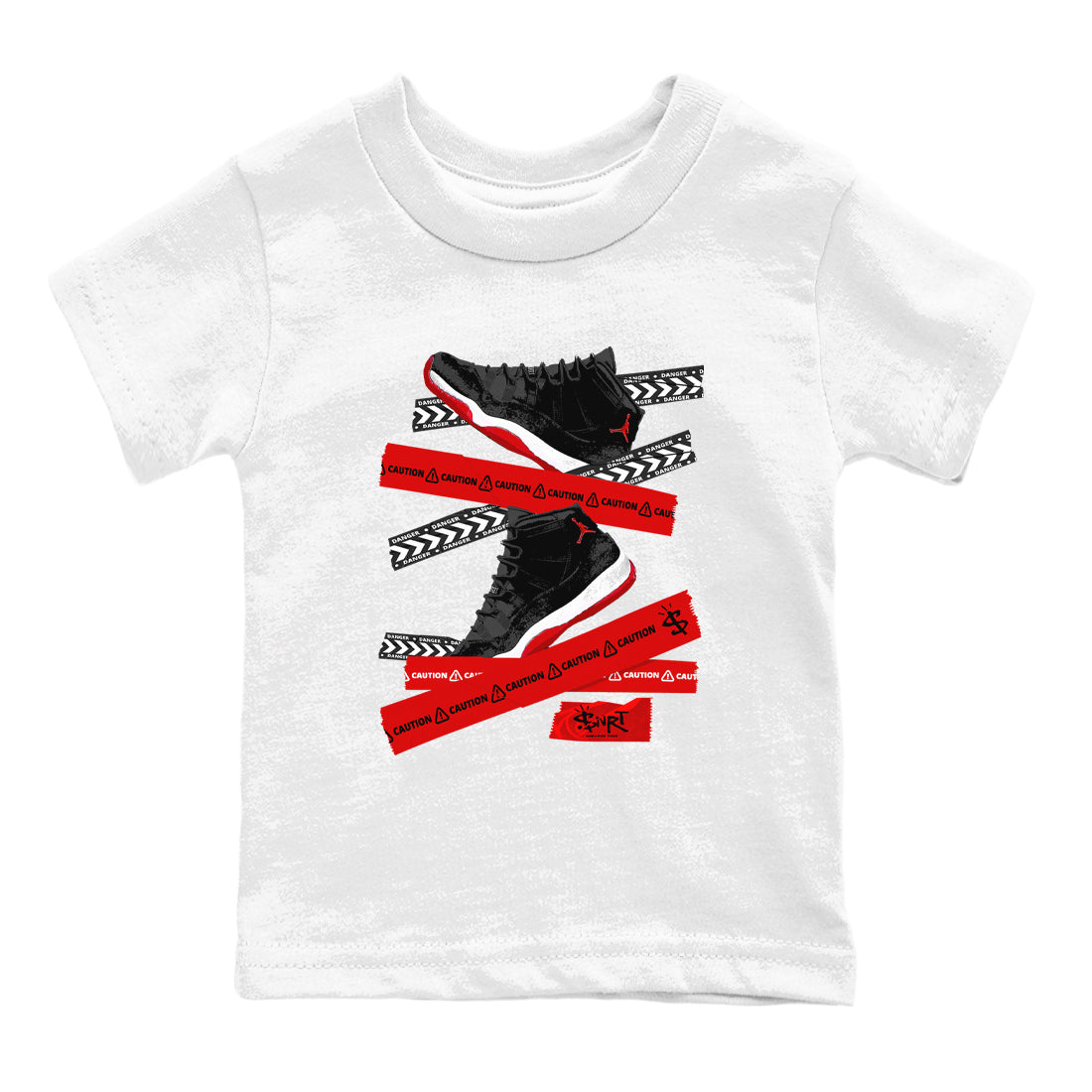 Caution Tape snkmatch Tees Kids - Air Jordan 11 Bred Velvet