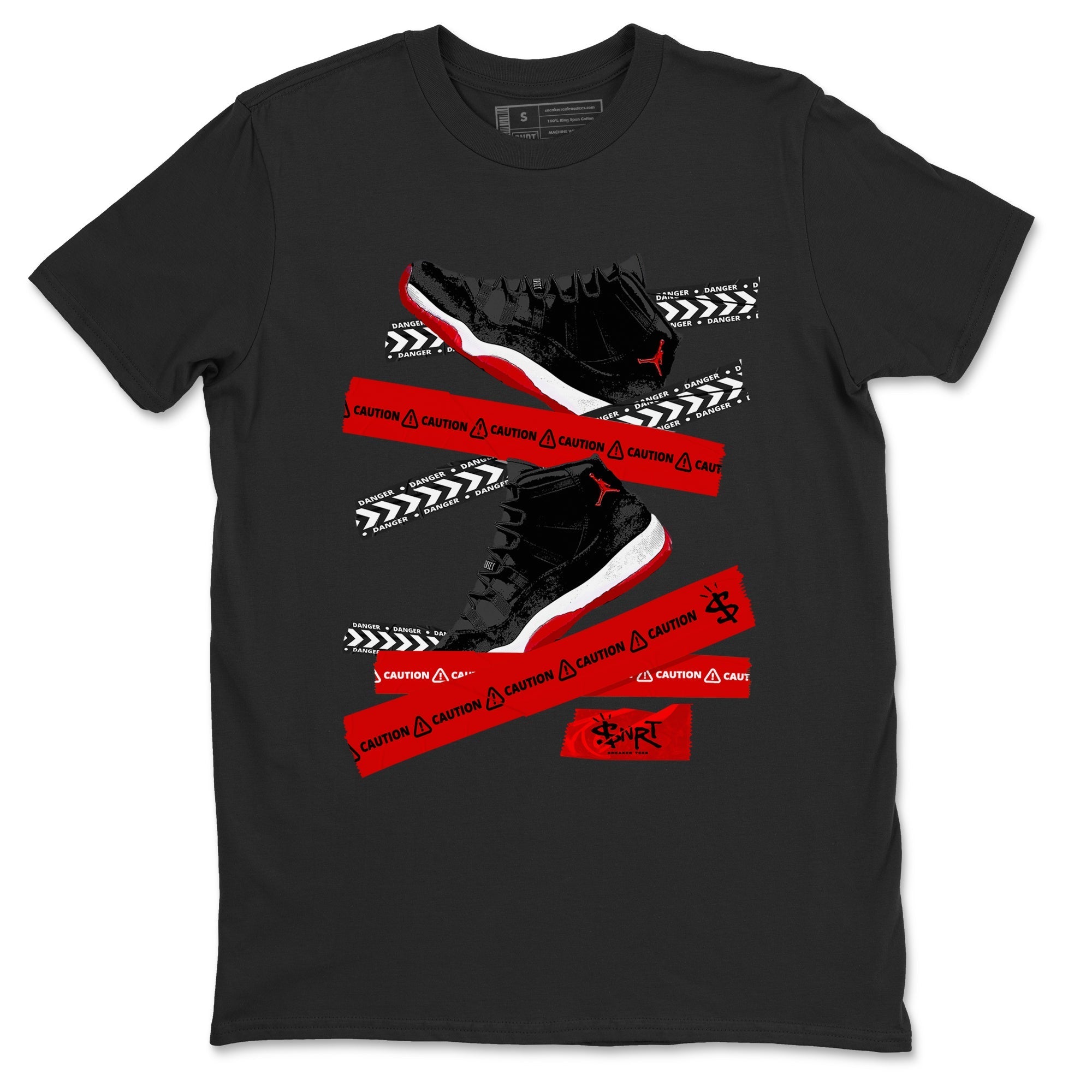 Caution Tape snkmatch Tees - Air Jordan 11 Bred Velvet