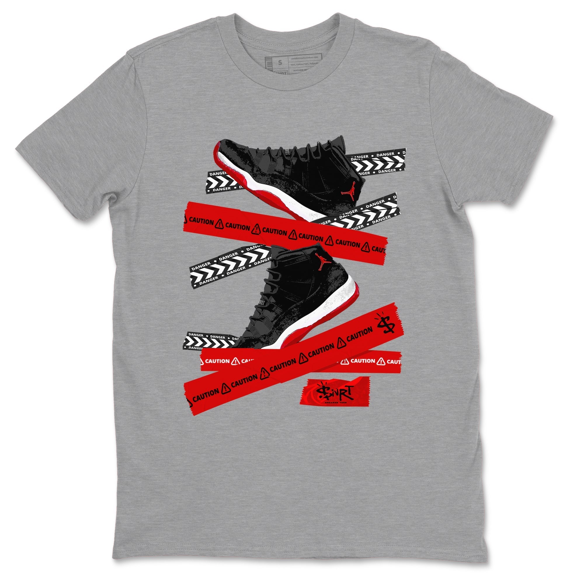 Caution Tape snkmatch Tees - Air Jordan 11 Bred Velvet
