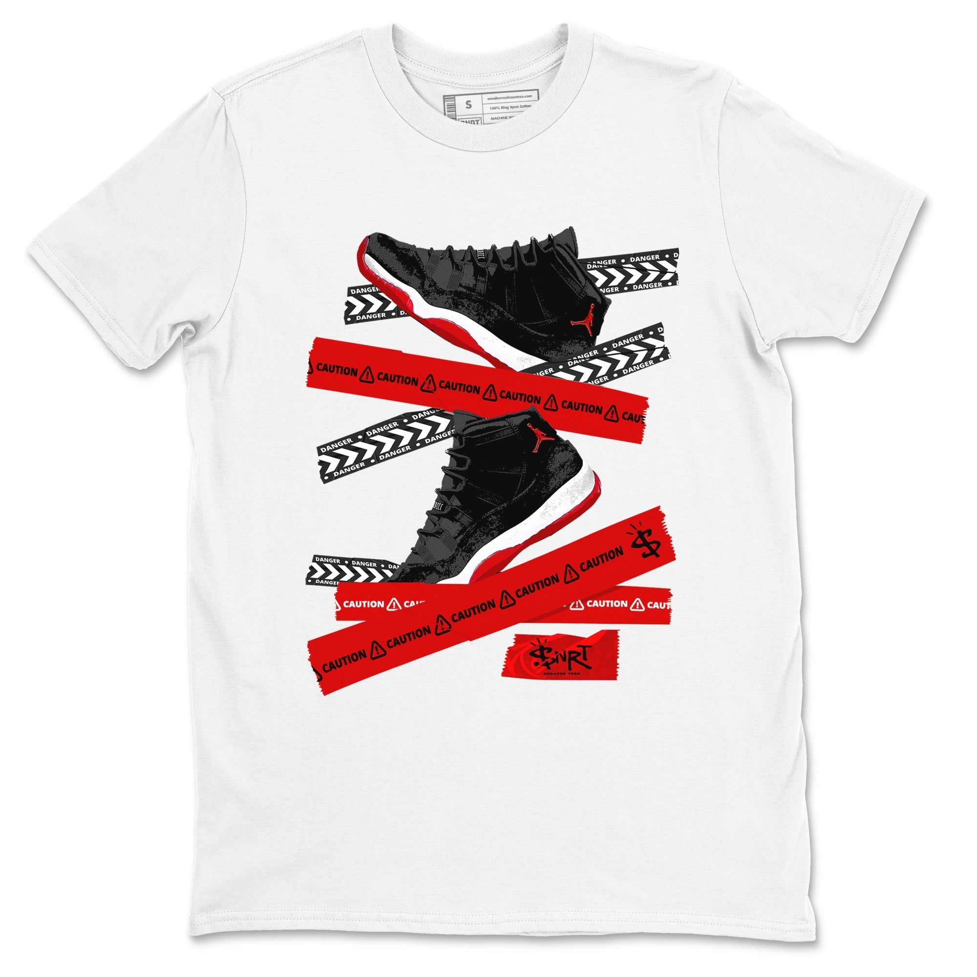 Caution Tape snkmatch Tees - Air Jordan 11 Bred Velvet