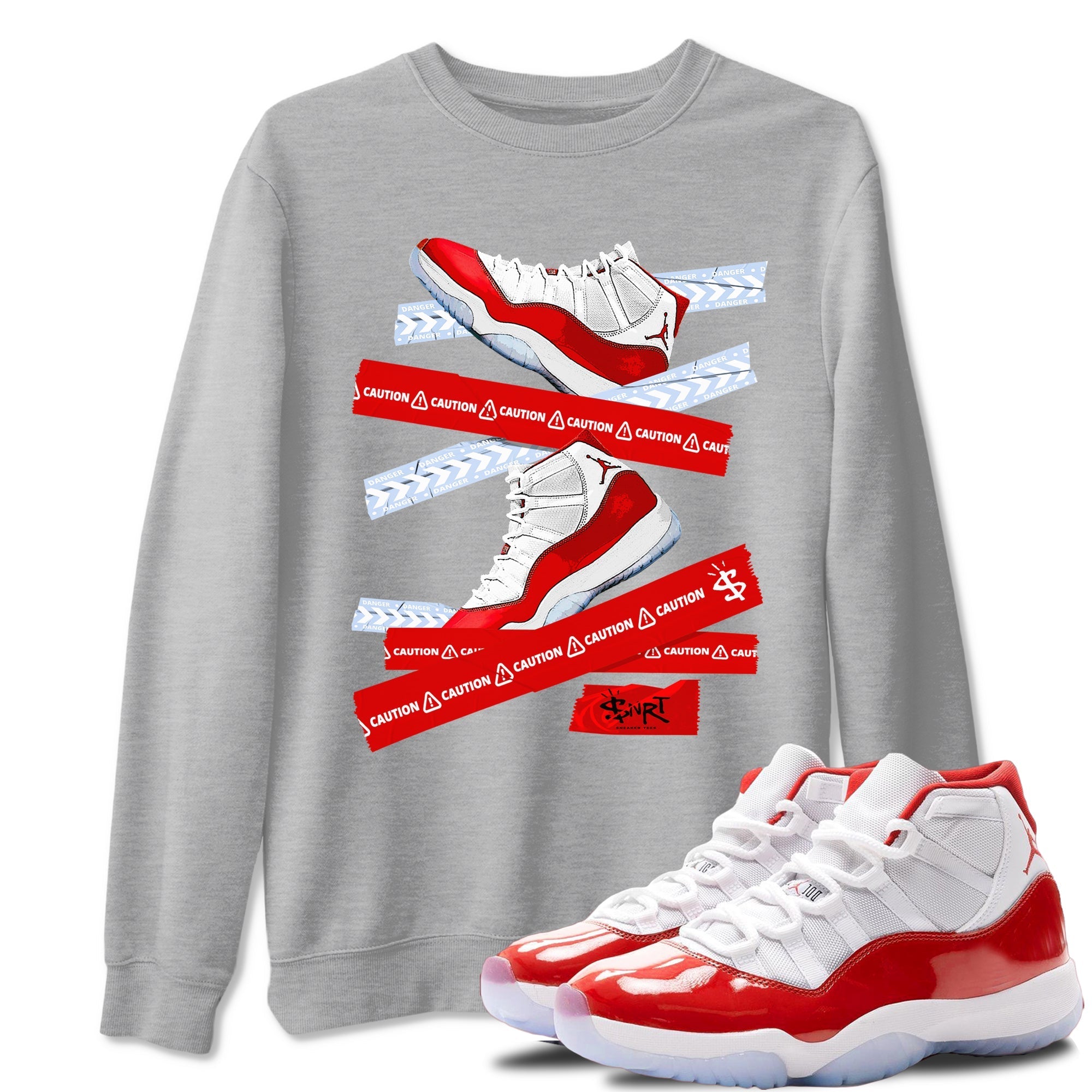 Caution Tape snkmatch Tees - Air Jordan 11 Cherry