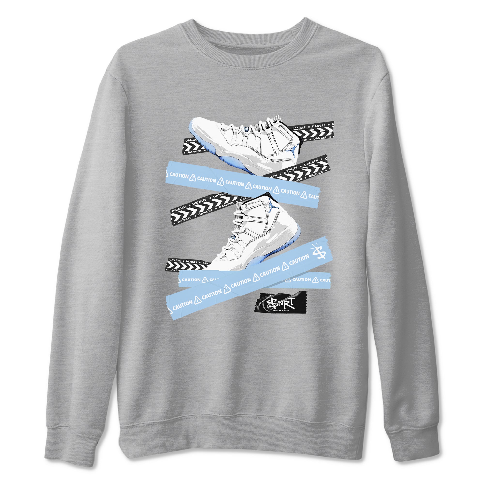 Caution Tape snkmatch Tees - Air Jordan 11 Retro Legend Blue