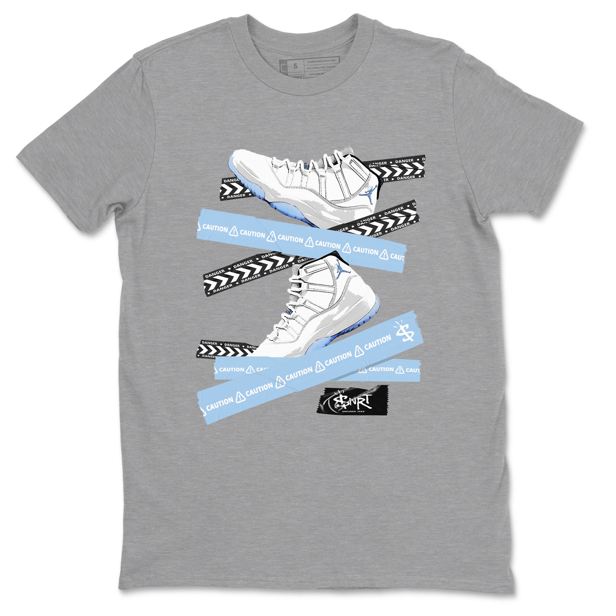 Caution Tape snkmatch Tees - Air Jordan 11 Retro Legend Blue