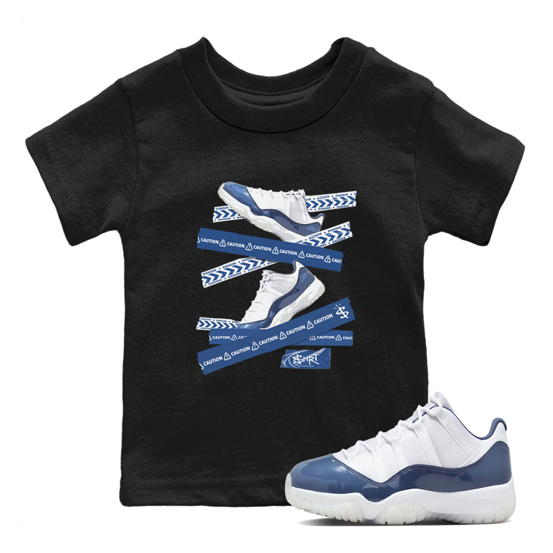 Caution Tape snkmatch Tees Kids - Air Jordan 11 Diffused Blue