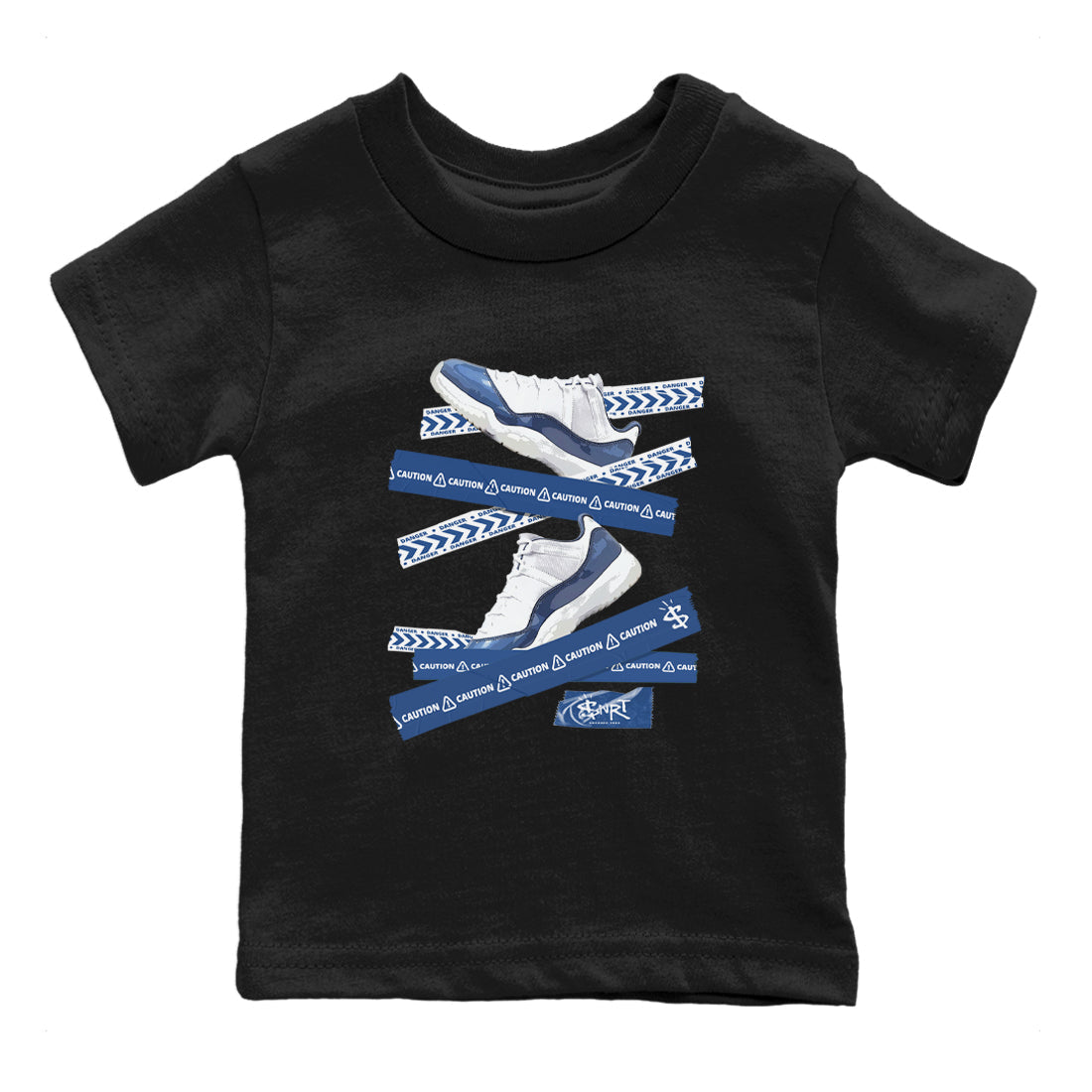 Caution Tape snkmatch Tees Kids - Air Jordan 11 Diffused Blue