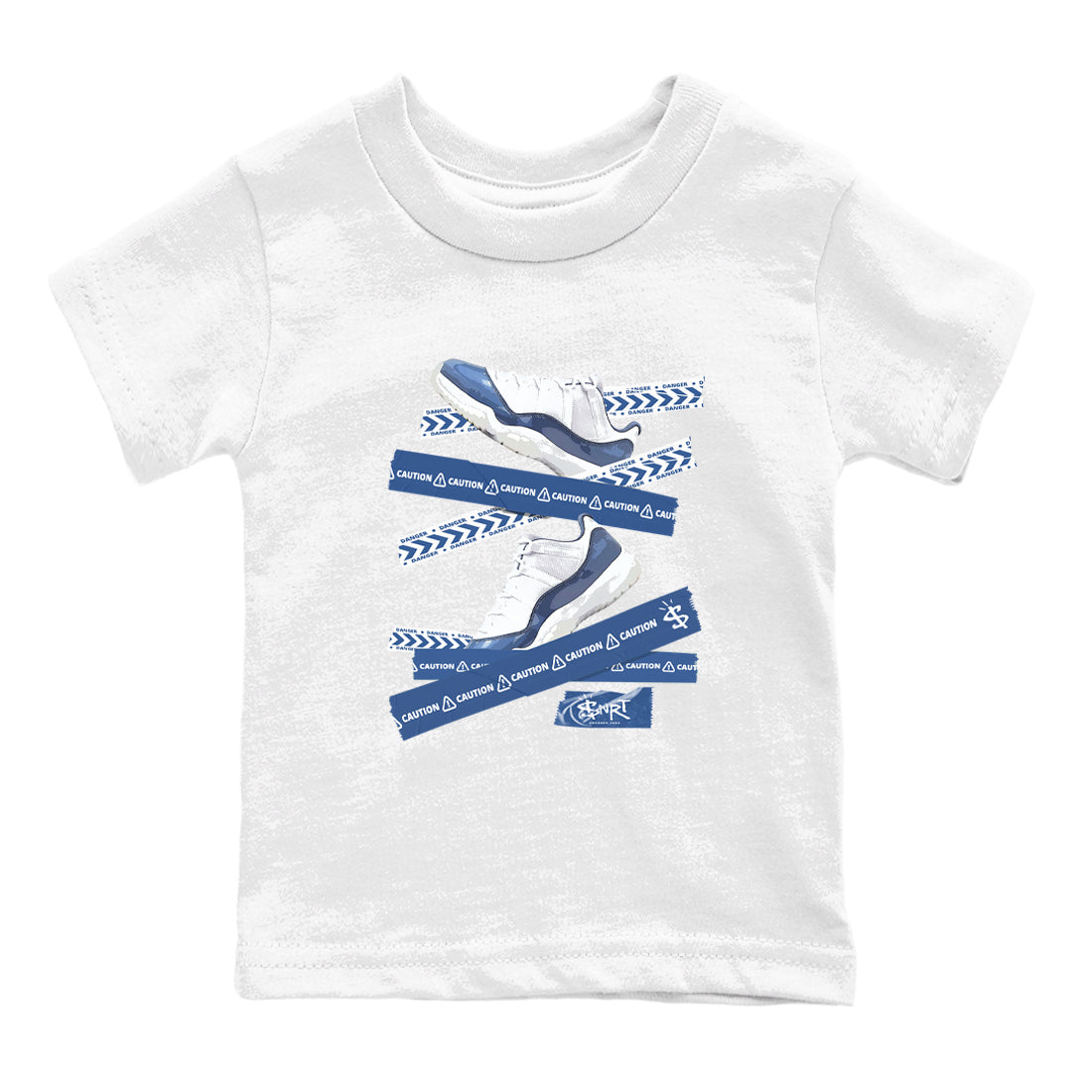 Caution Tape snkmatch Tees Kids - Air Jordan 11 Diffused Blue
