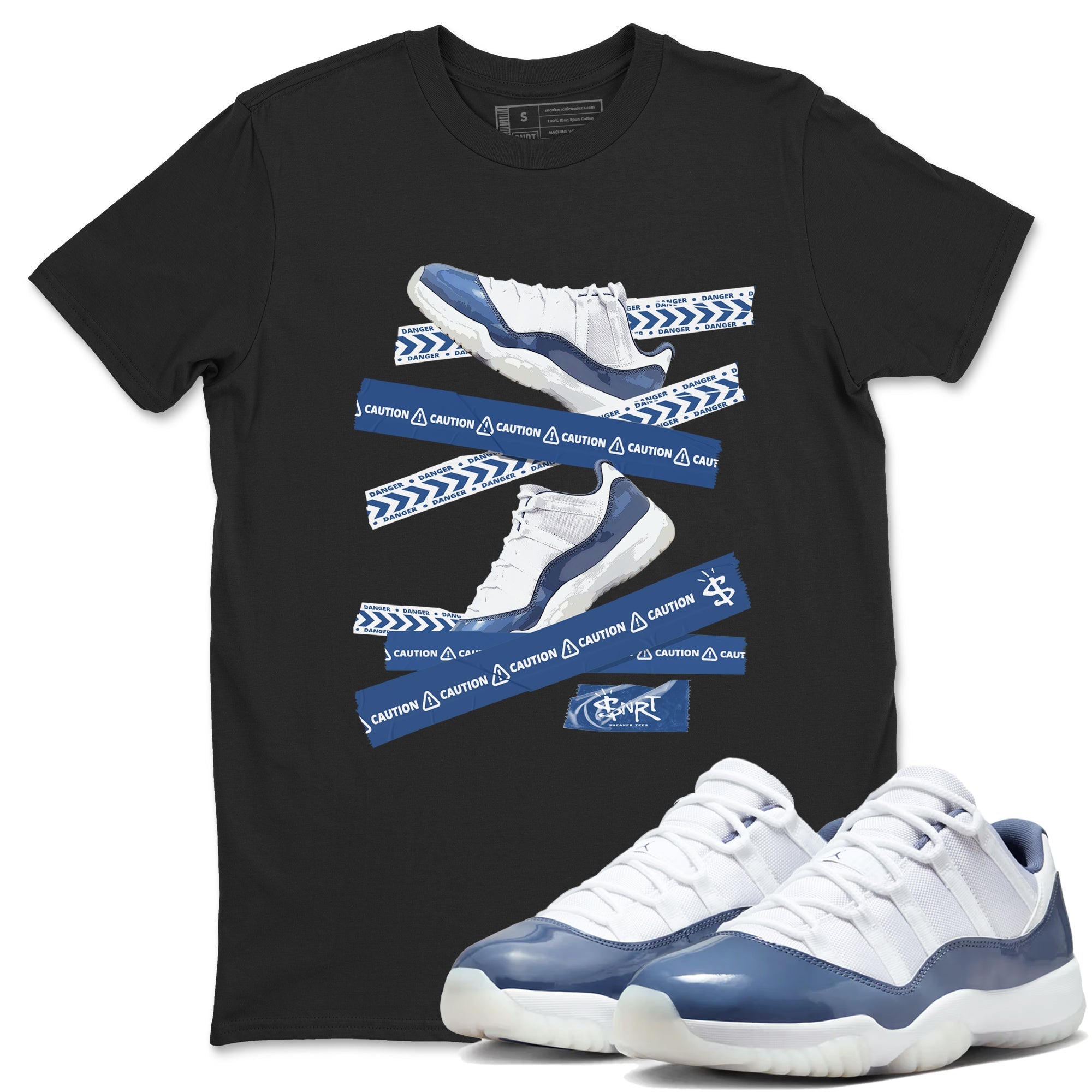 Caution Tape snkmatch Tees - Air Jordan 11 Diffused Blue