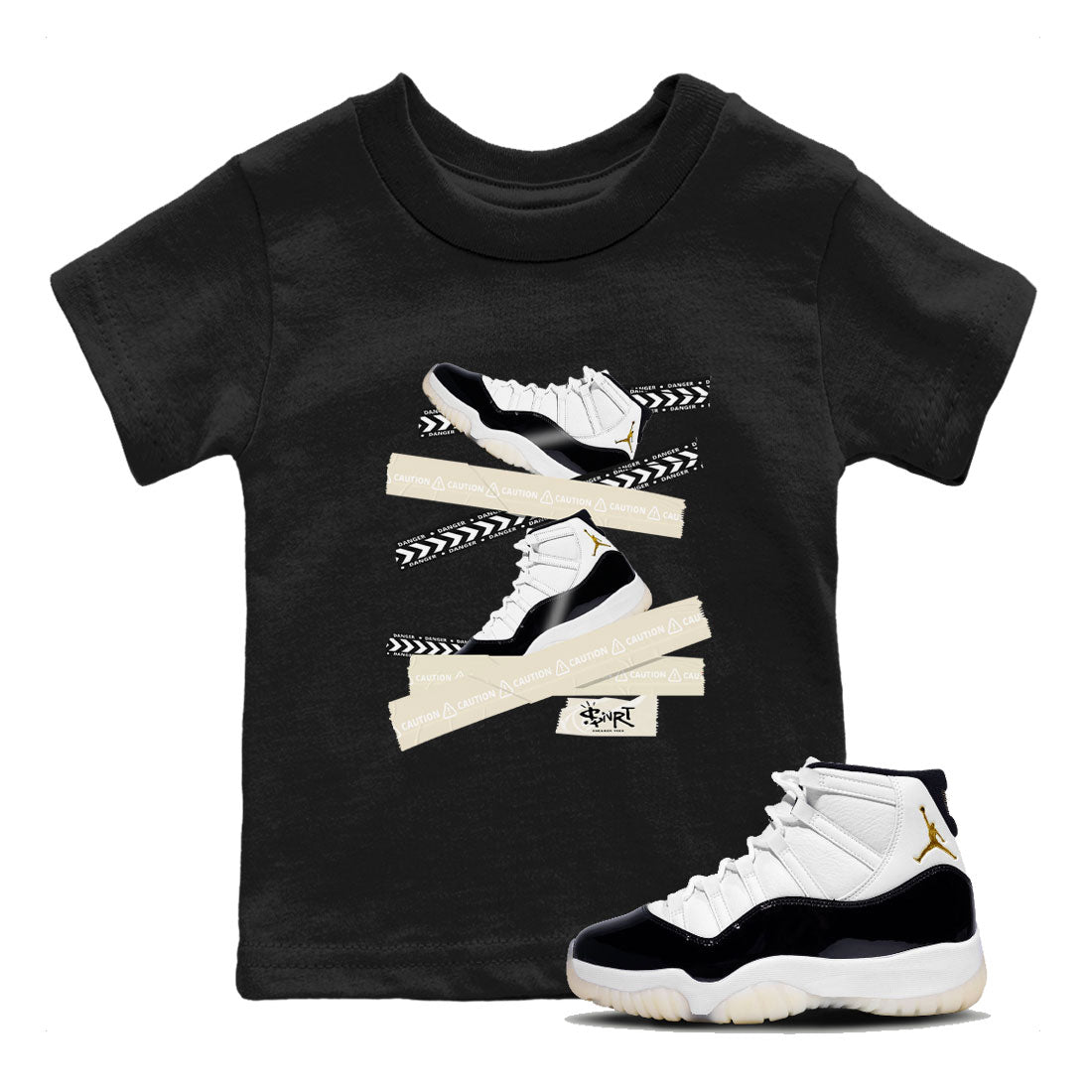 Caution Tape snkmatch Tee Kids - Air Jordan 11 Gratitude