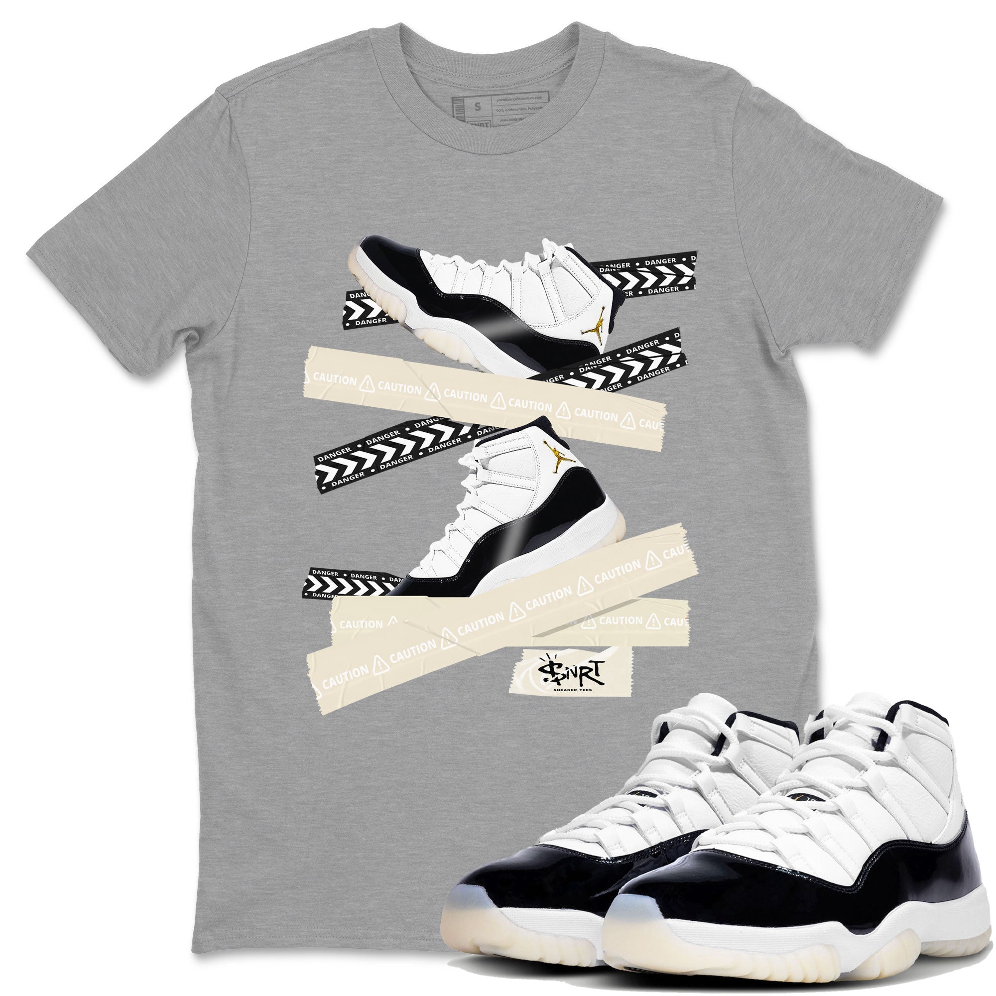 Caution Tape snkmatch Tee - Air Jordan 11 Gratitude