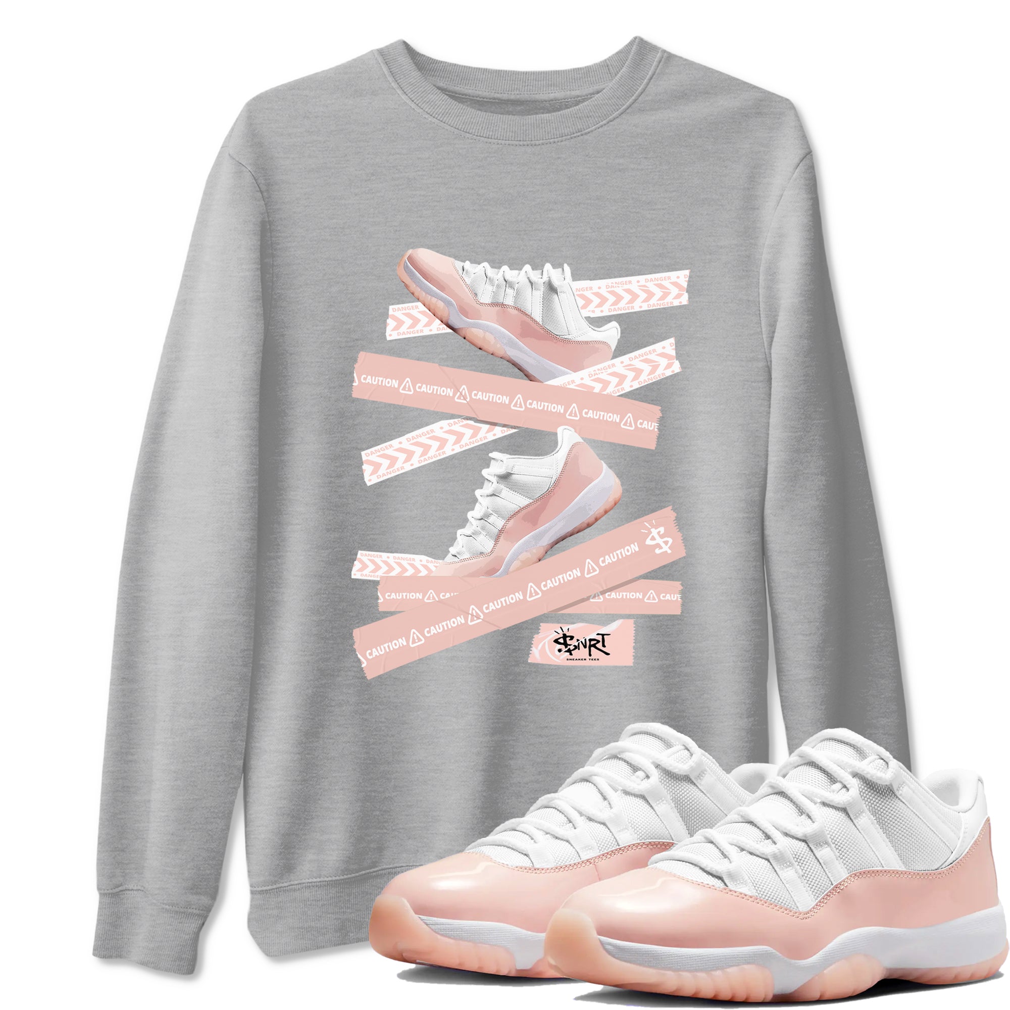 Caution Tape snkmatch Tees - Air Jordan 11 Legend Pink