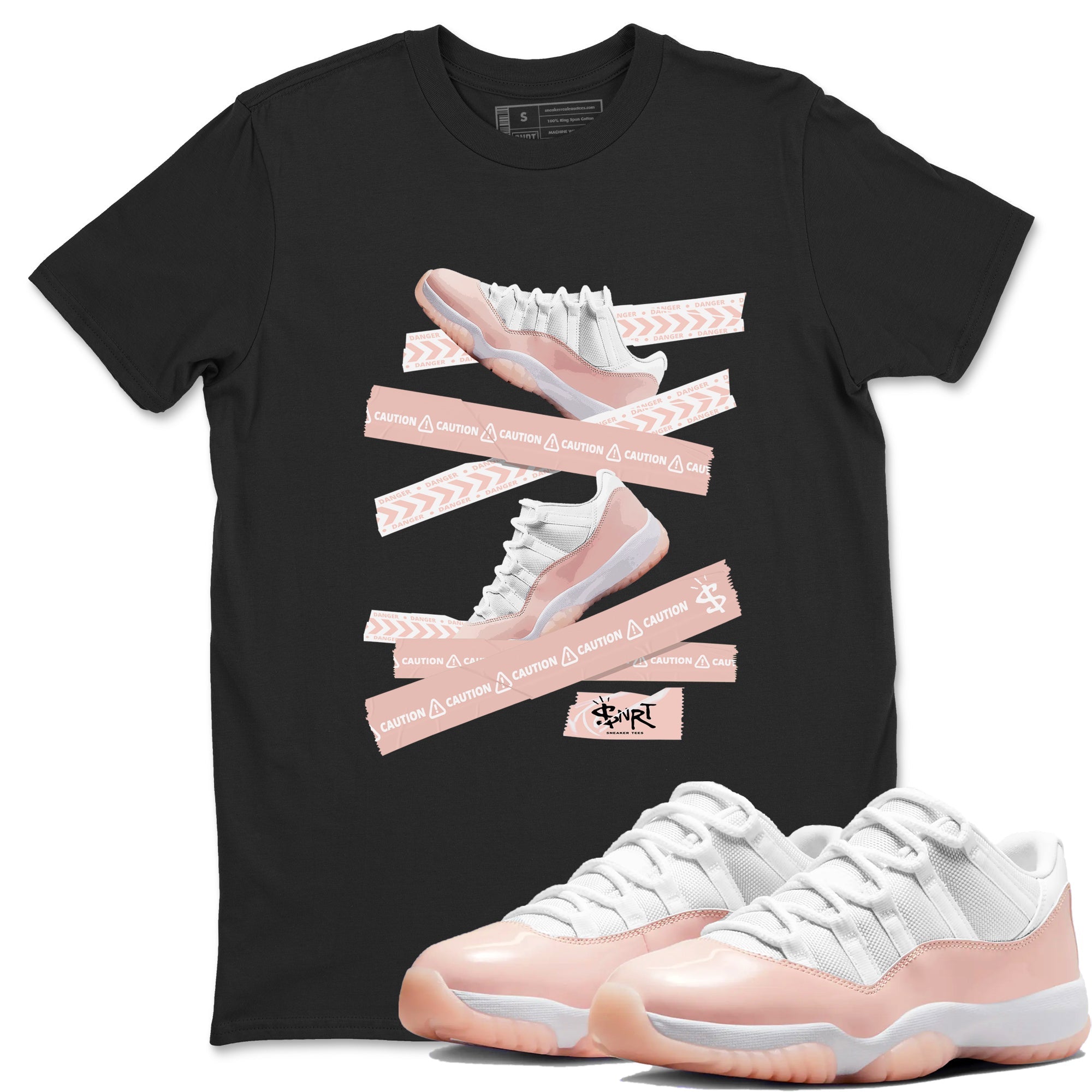 Caution Tape snkmatch Tees - Air Jordan 11 Legend Pink