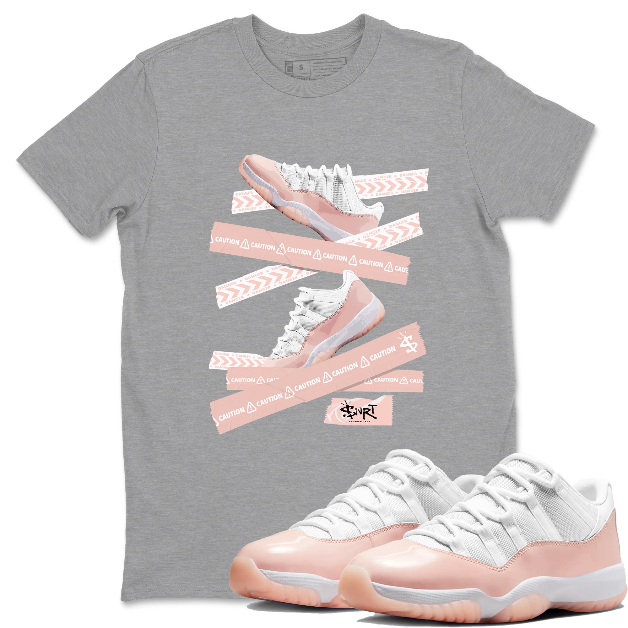 Caution Tape snkmatch Tees - Air Jordan 11 Legend Pink