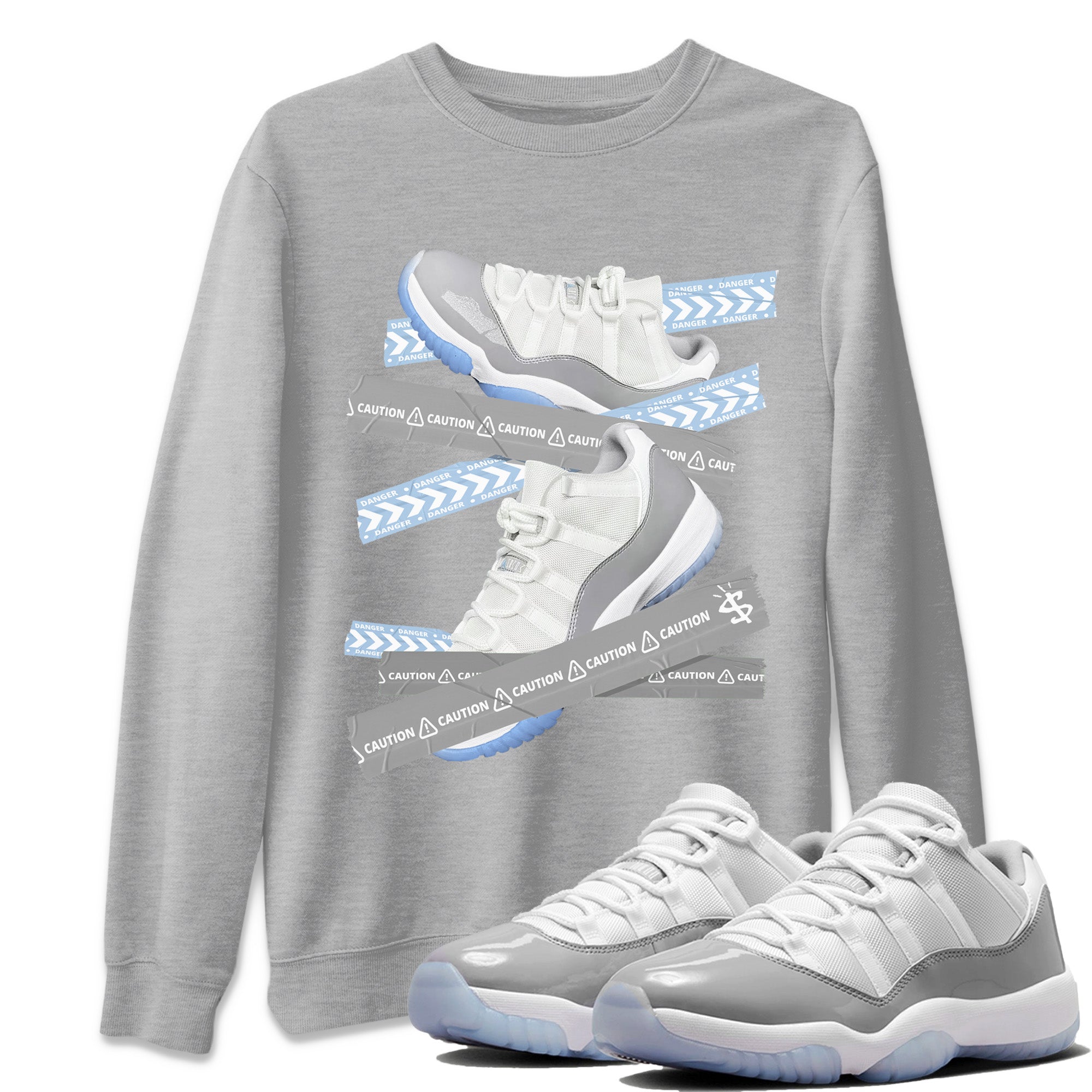 Caution Tape Unisex Tops - Air Jordan 11 White Cement