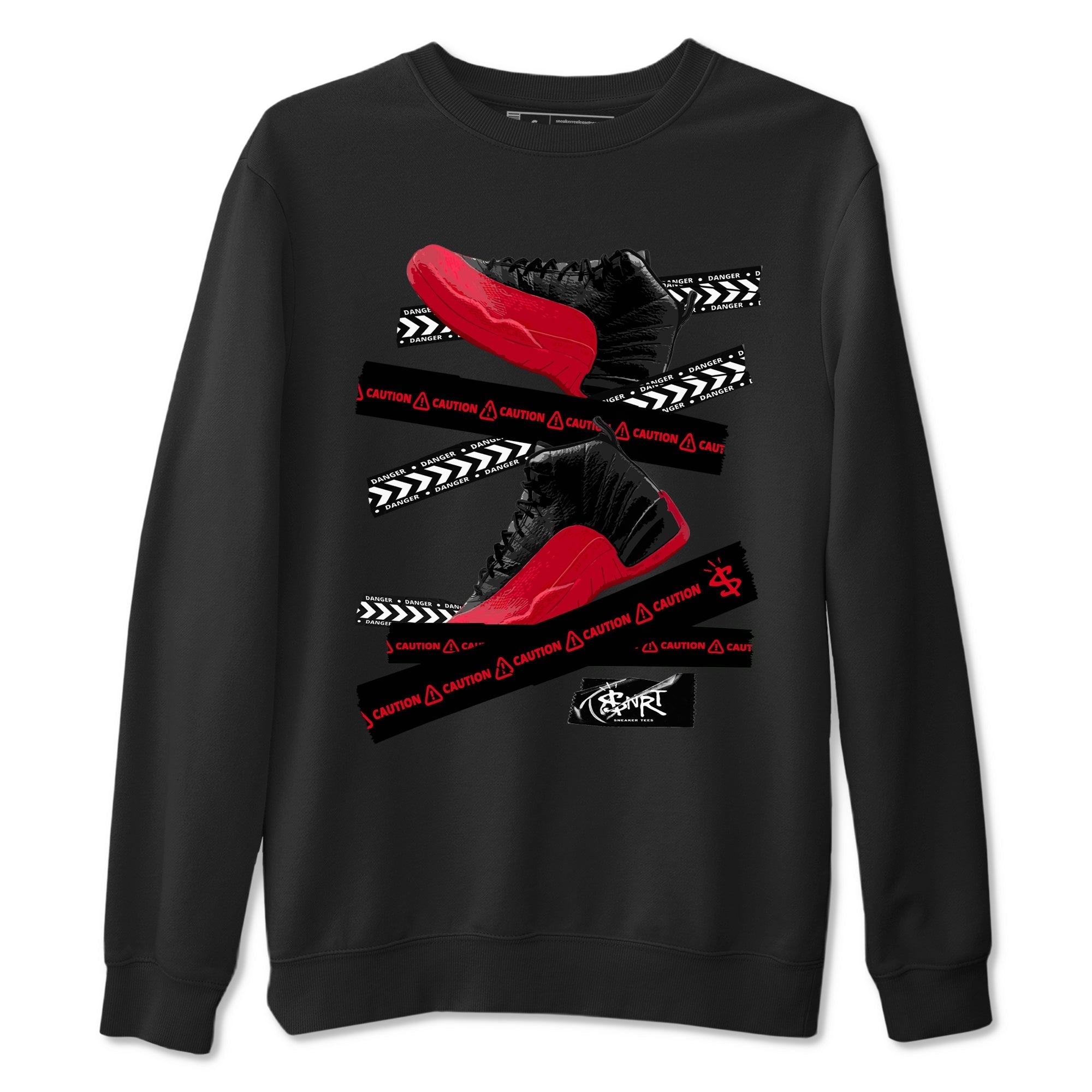 Caution Tape snkmatch Tees - Air Jordan 12 Flu Game