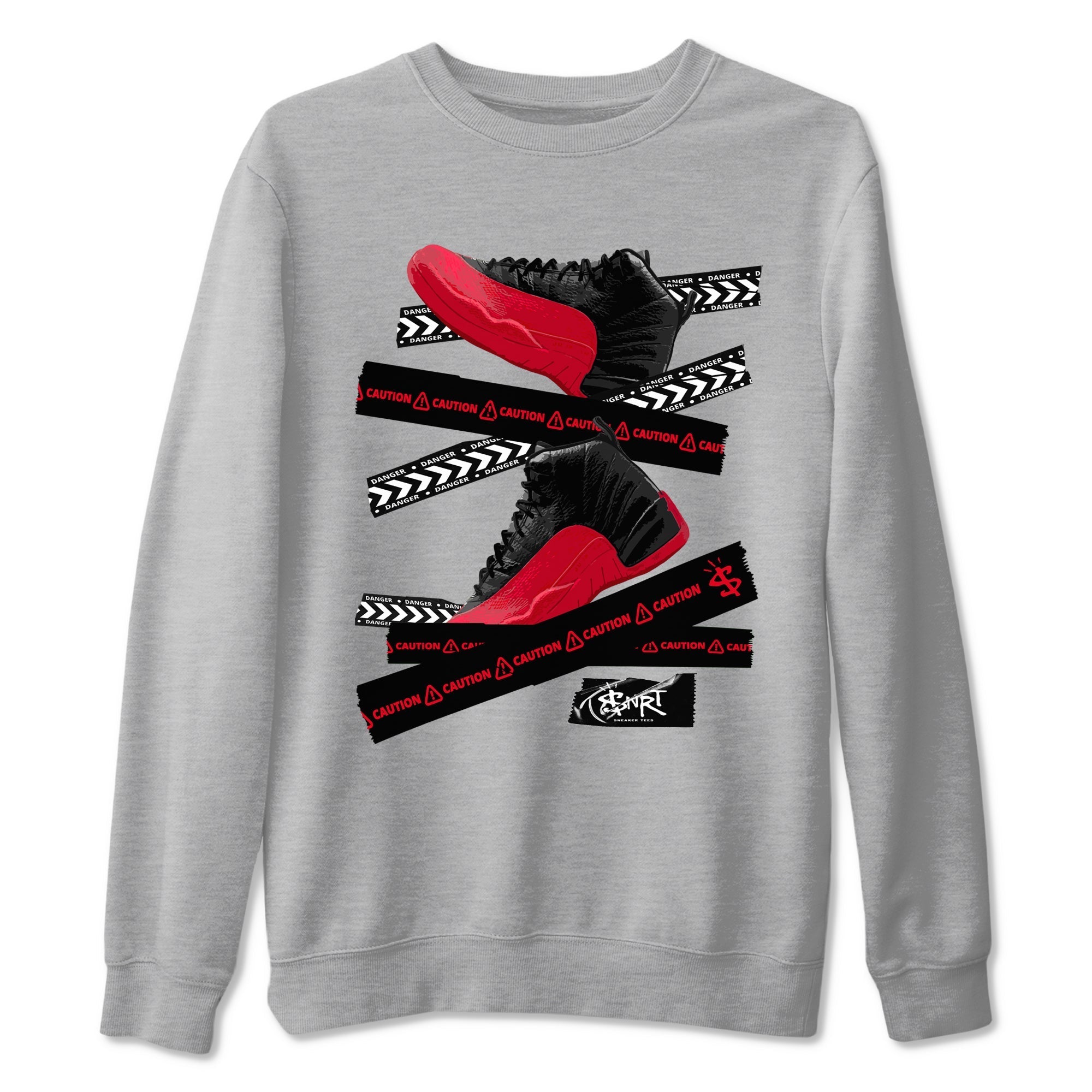 Caution Tape snkmatch Tees - Air Jordan 12 Flu Game