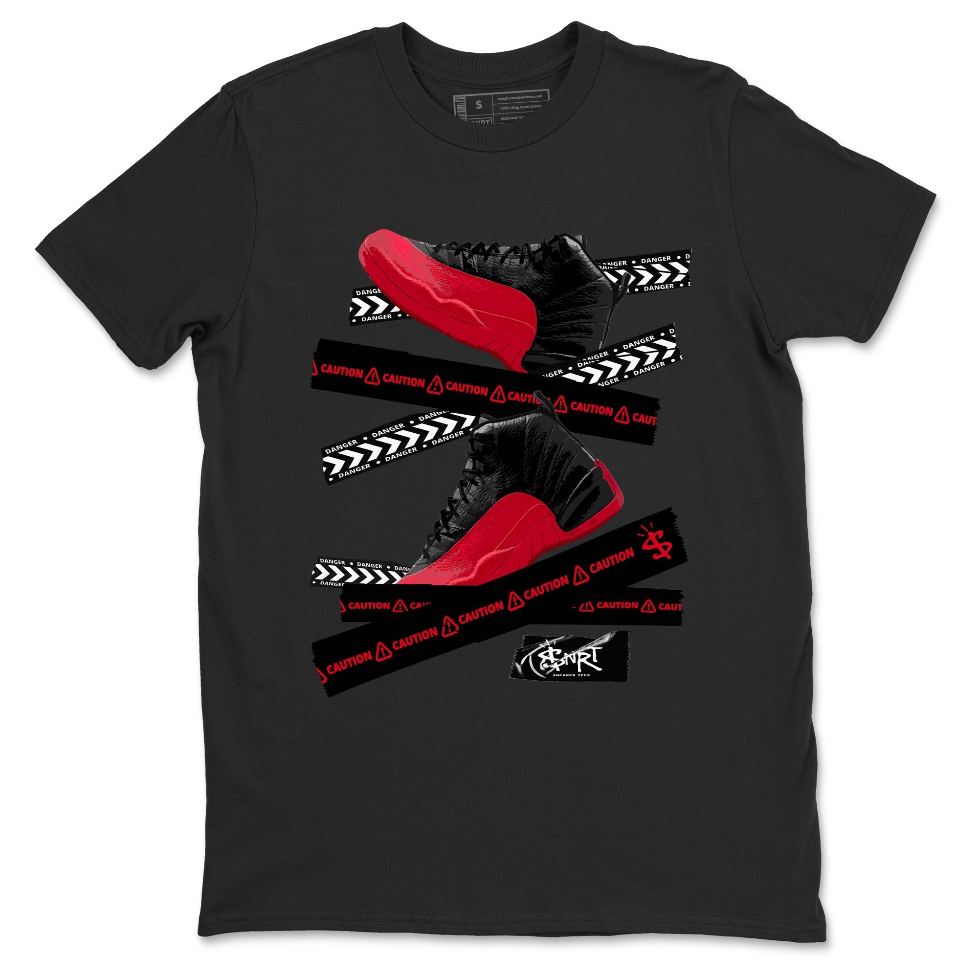 Caution Tape snkmatch Tees - Air Jordan 12 Flu Game