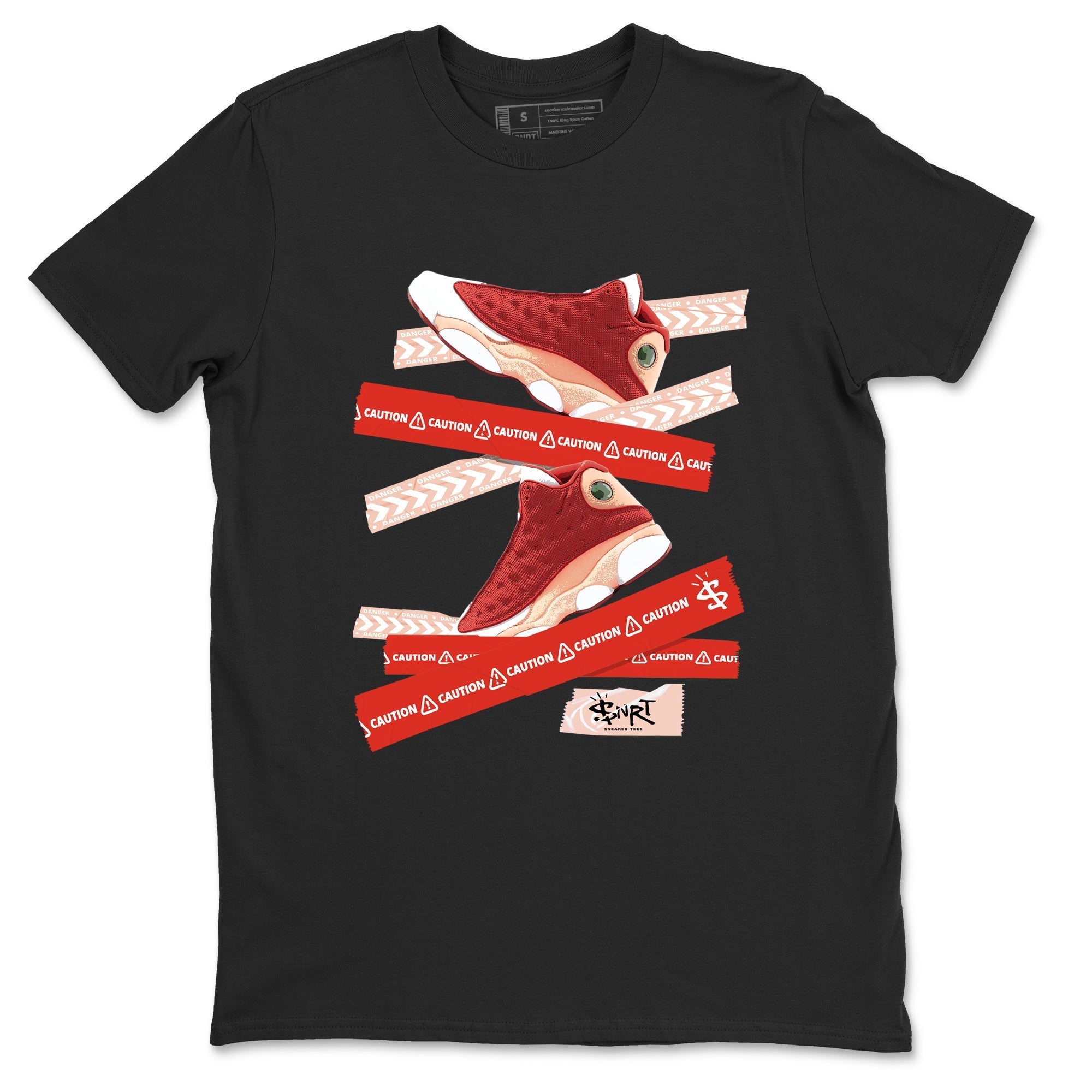 Caution Tape snkmatch Tees - Air Jordan 13 Dune Red
