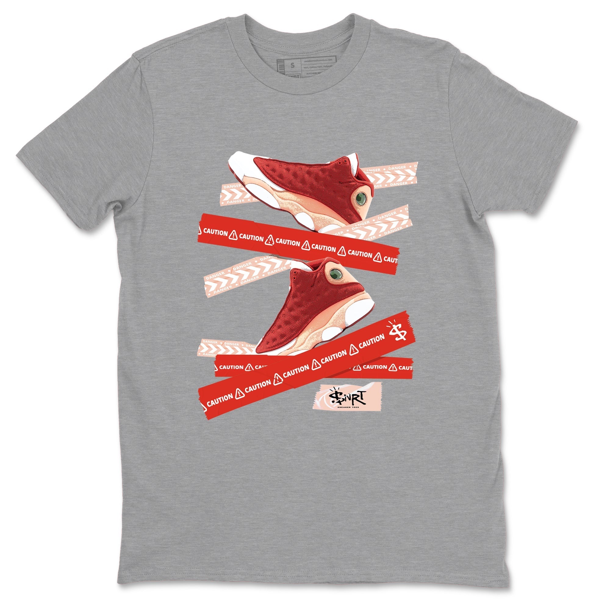 Caution Tape snkmatch Tees - Air Jordan 13 Dune Red
