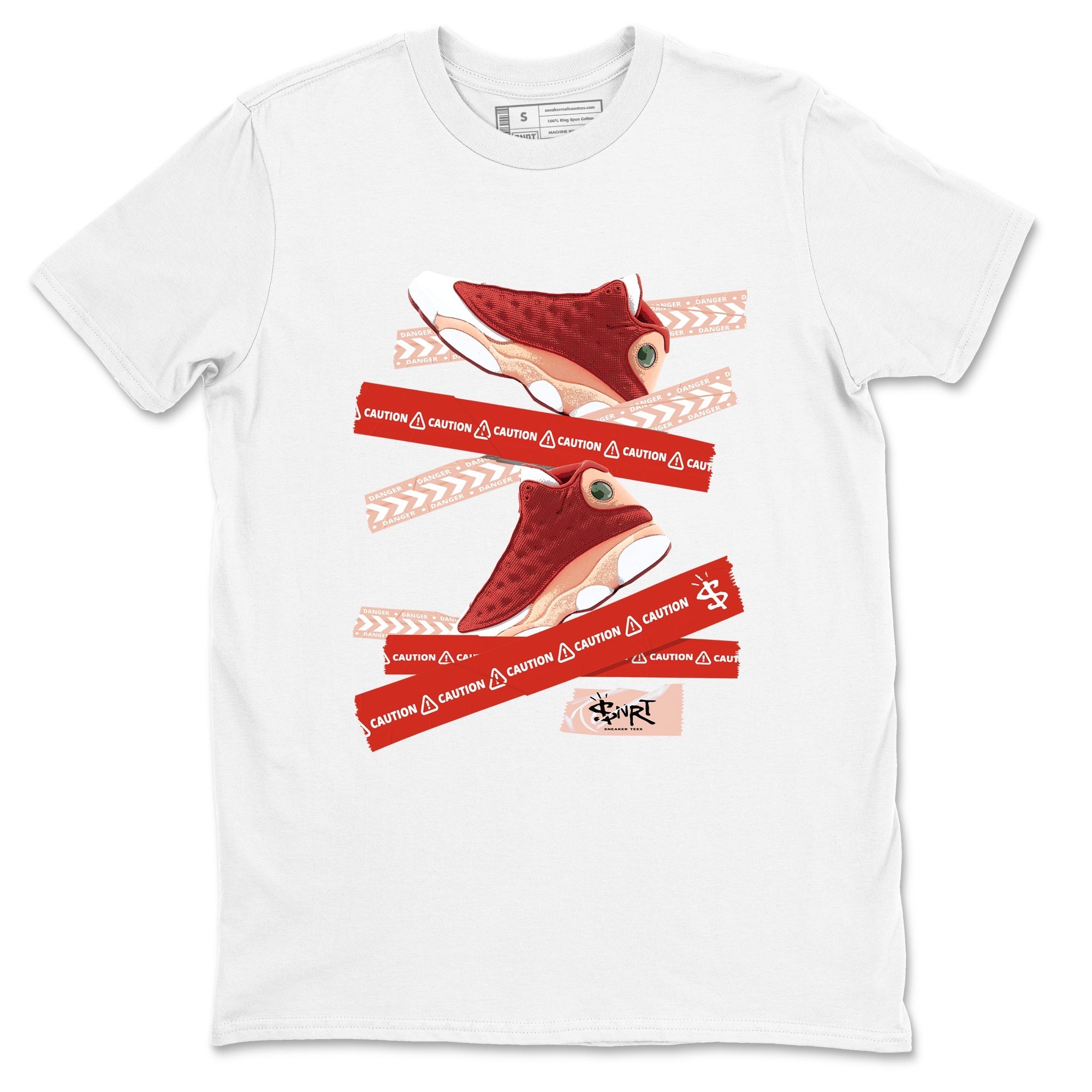 Caution Tape snkmatch Tees - Air Jordan 13 Dune Red