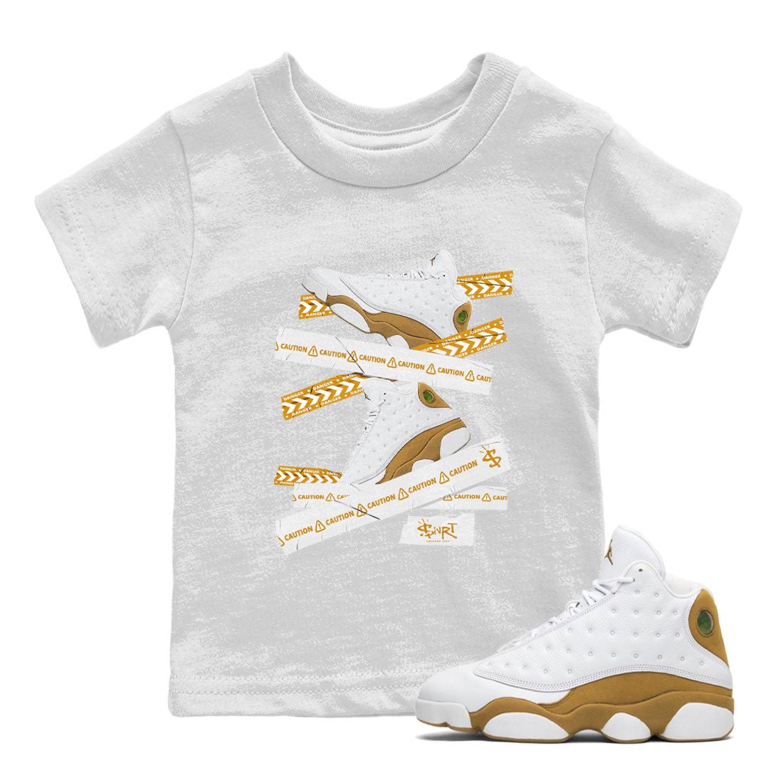 Caution Tape snkmatch Tee Kids - Air Jordan 13 Wheat