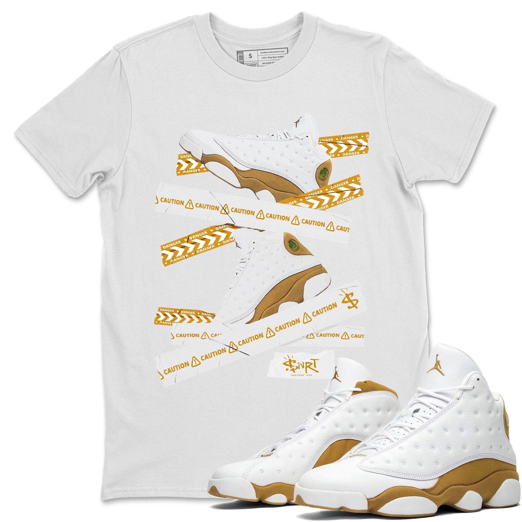 Caution Tape snkmatch Tee - Air Jordan 13 Wheat