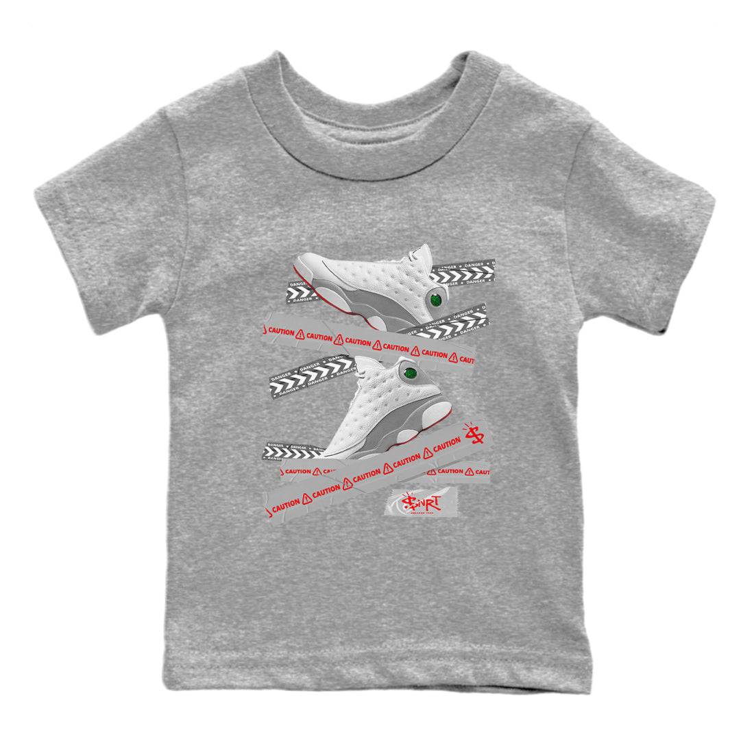 Caution Tape Kids Tops - Air Jordan 13 Wolf Grey