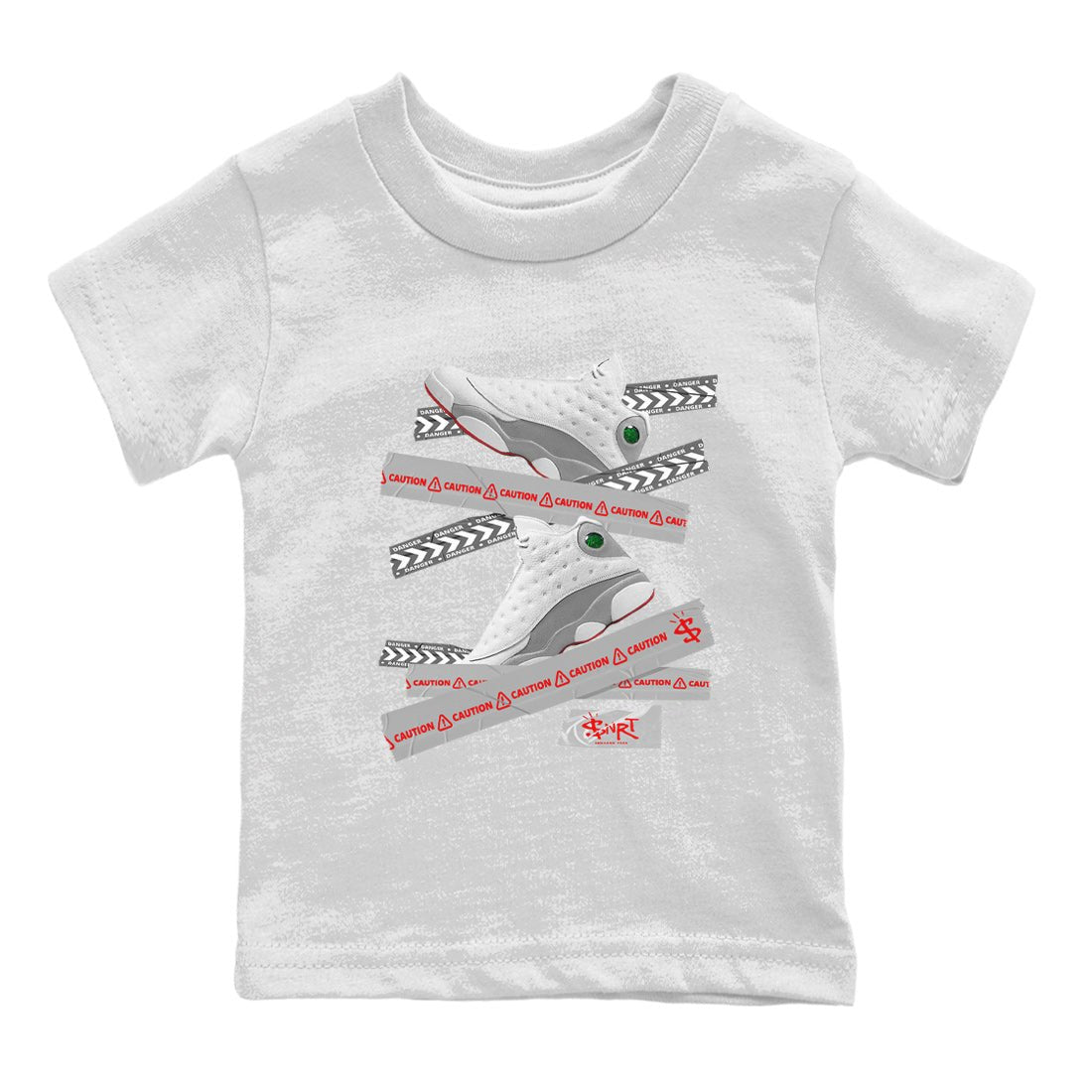 Caution Tape Kids Tops - Air Jordan 13 Wolf Grey