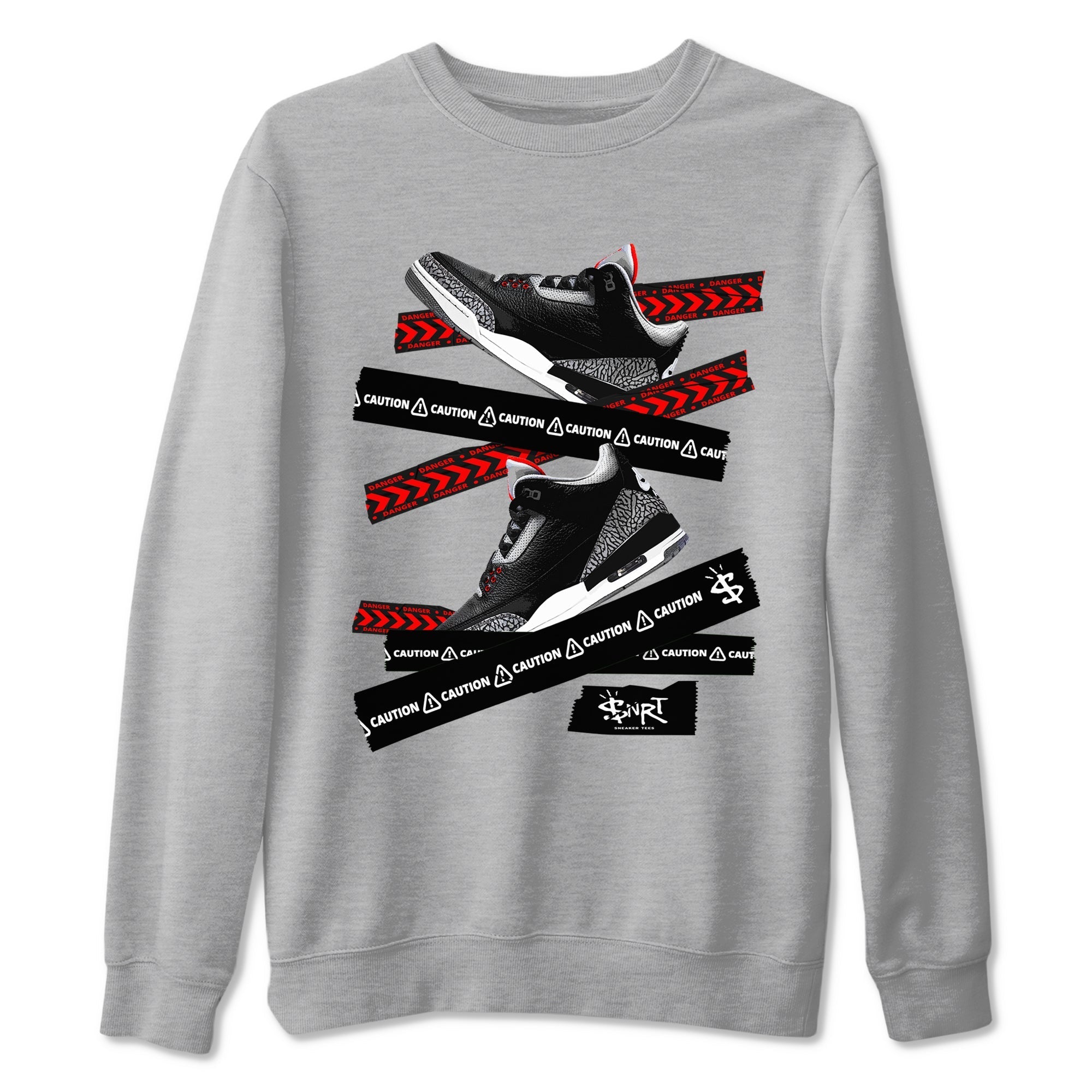 Caution Tape snkmatch Tees - Air Jordan 3 Black Cement