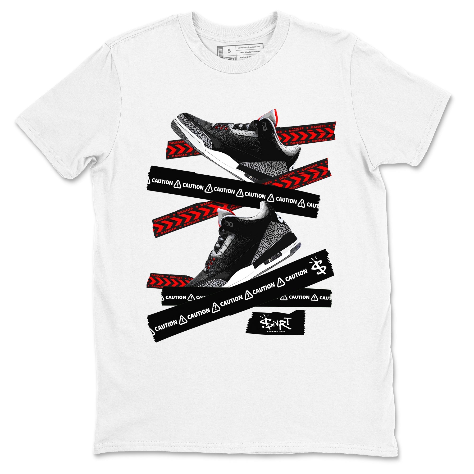 Caution Tape snkmatch Tees - Air Jordan 3 Black Cement