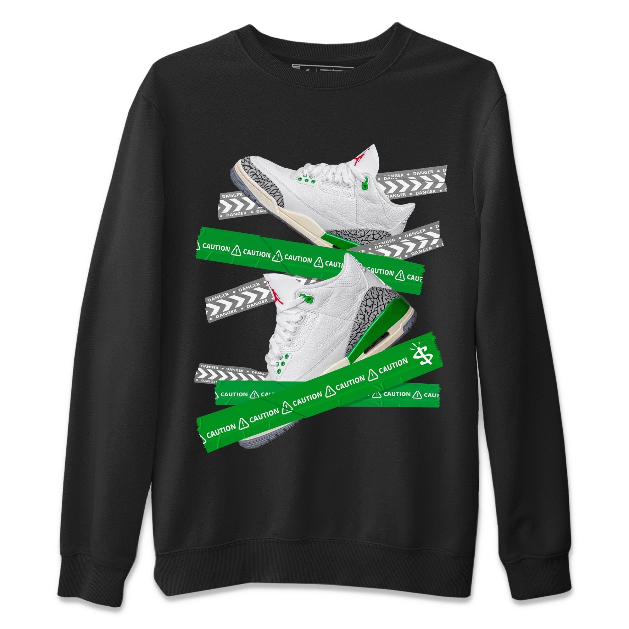 Caution Tape Unisex Tops - Air Jordan 3 Lucky Green