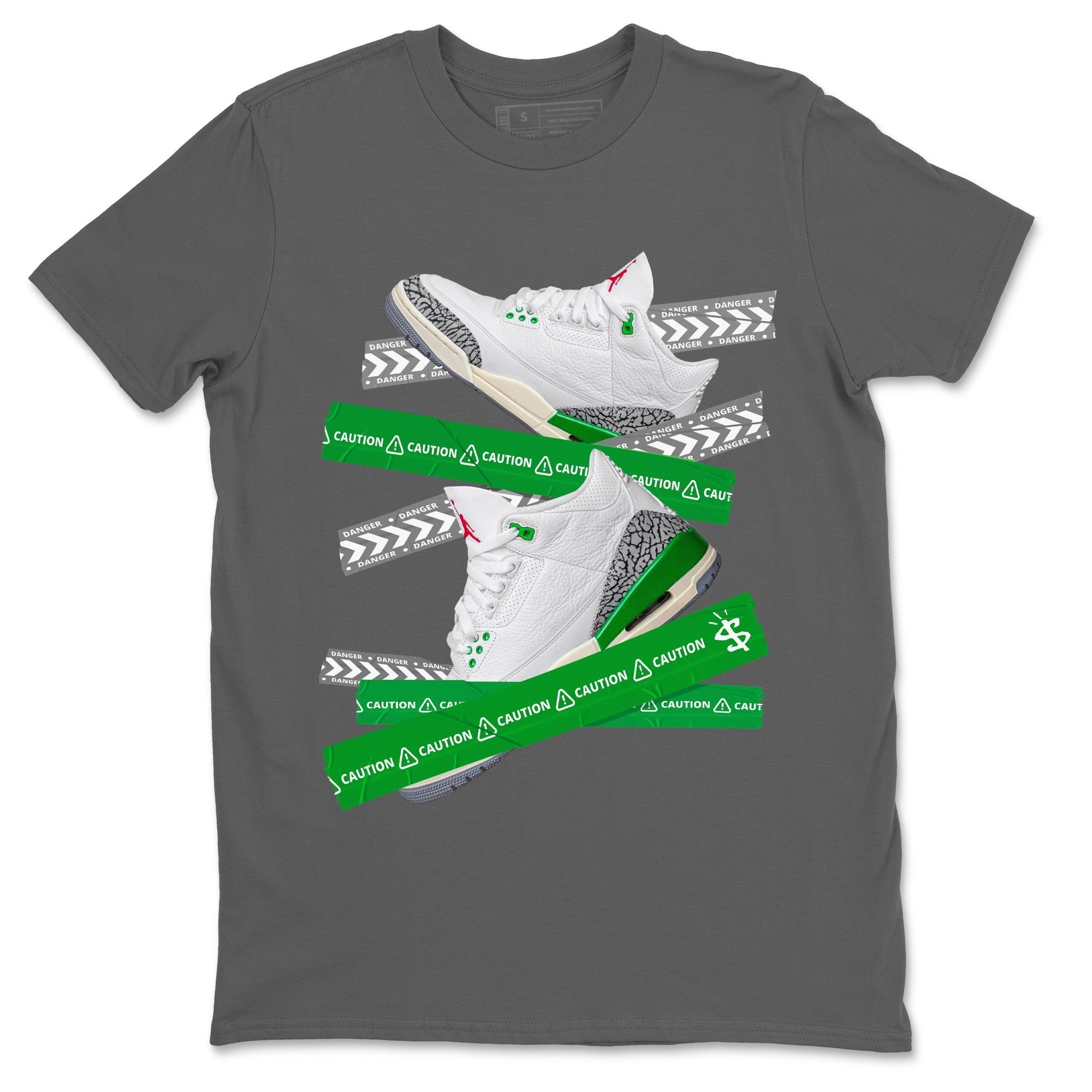 Caution Tape Unisex Tops - Air Jordan 3 Lucky Green