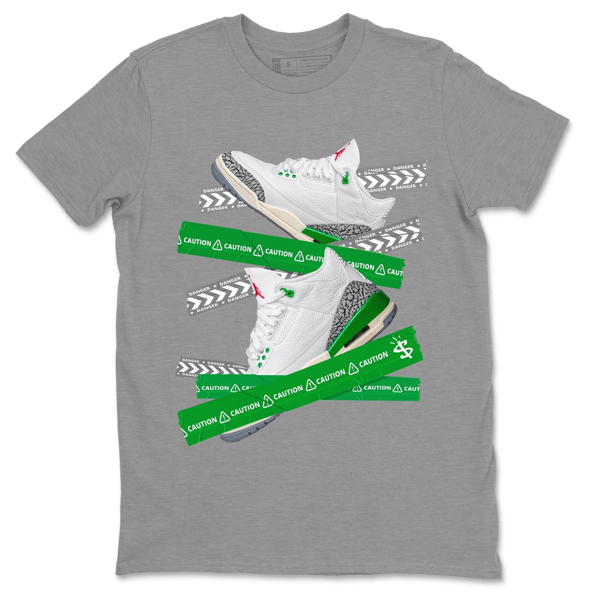 Caution Tape Unisex Tops - Air Jordan 3 Lucky Green