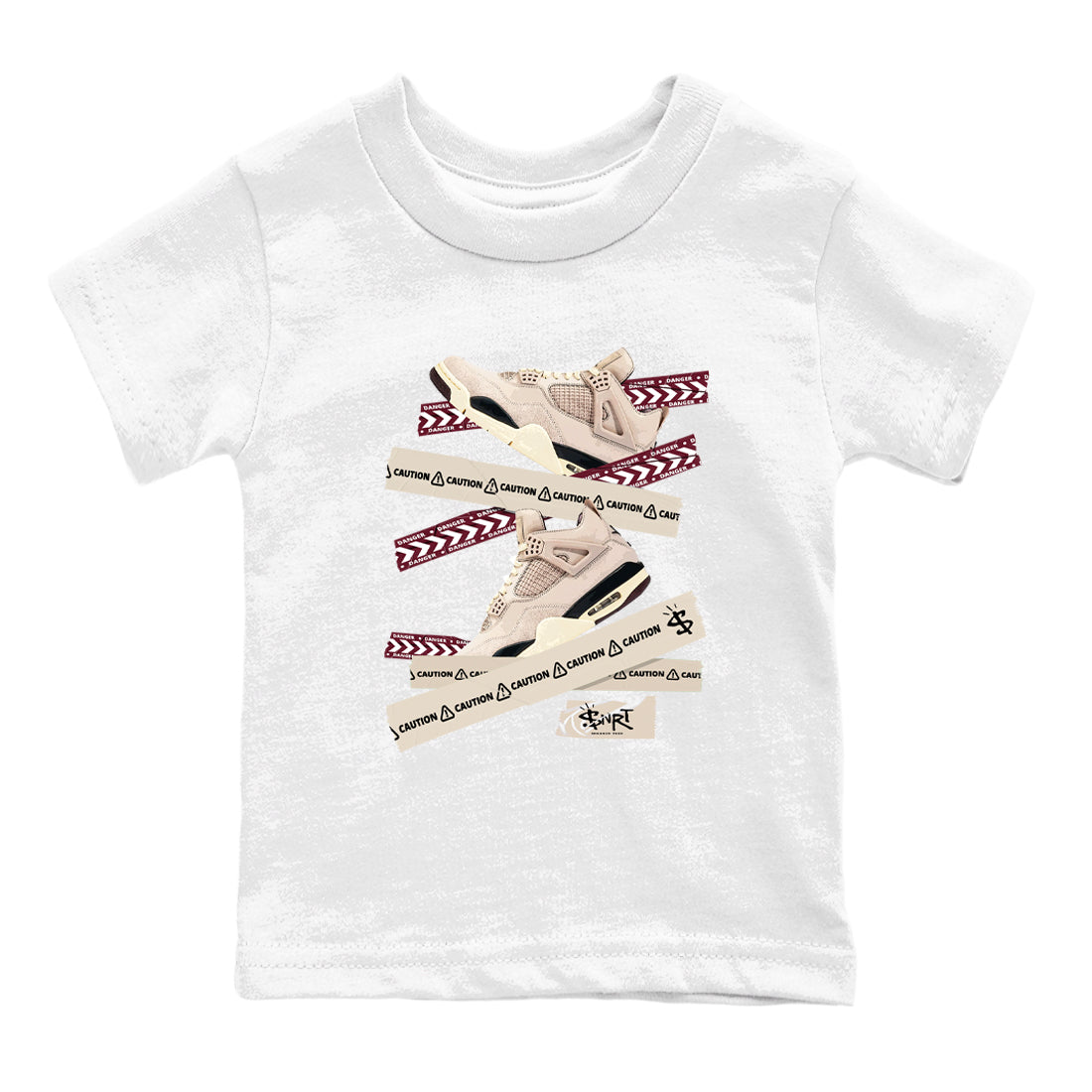 Caution Tape snkmatch Tees Kids - Air Jordan 4 A Ma Maniere x Fossil Stone