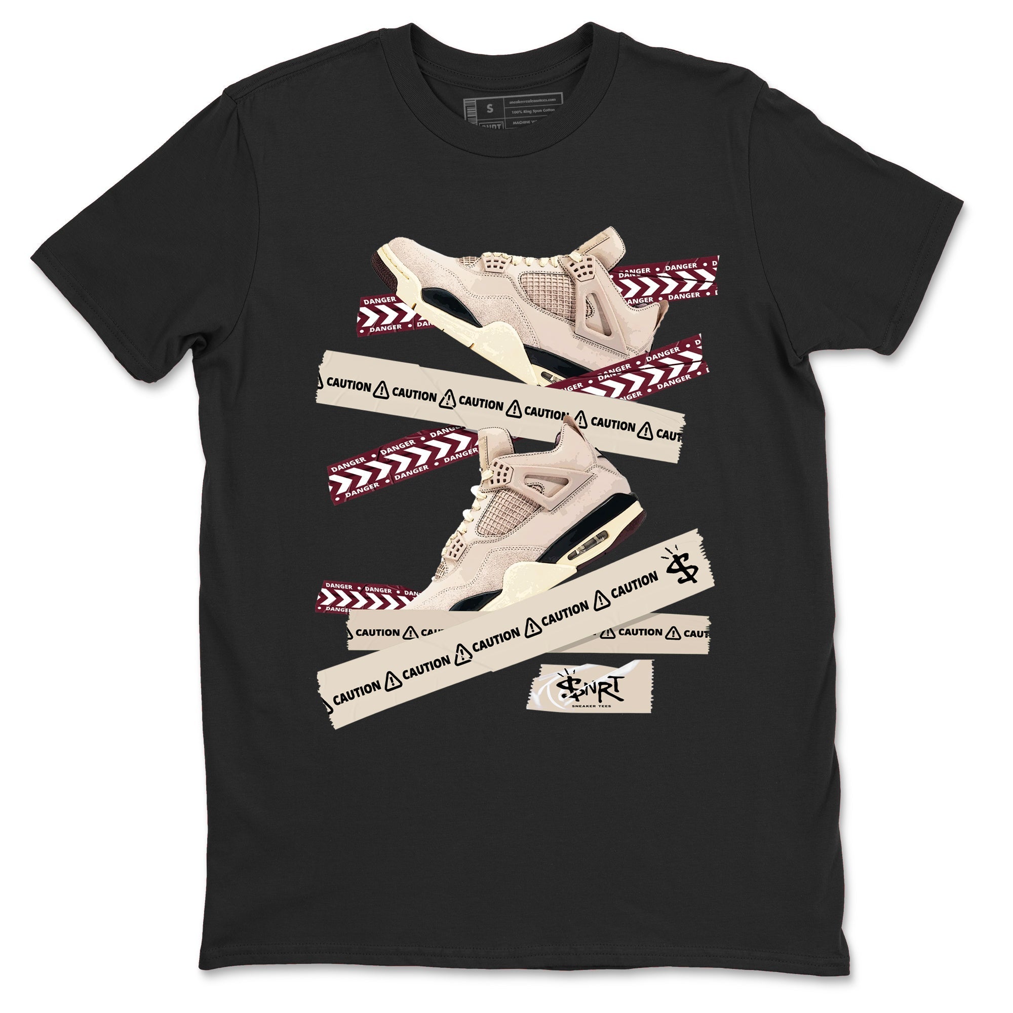 Caution Tape snkmatch Tees - Air Jordan 4 A Ma Maniere x Fossil Stone