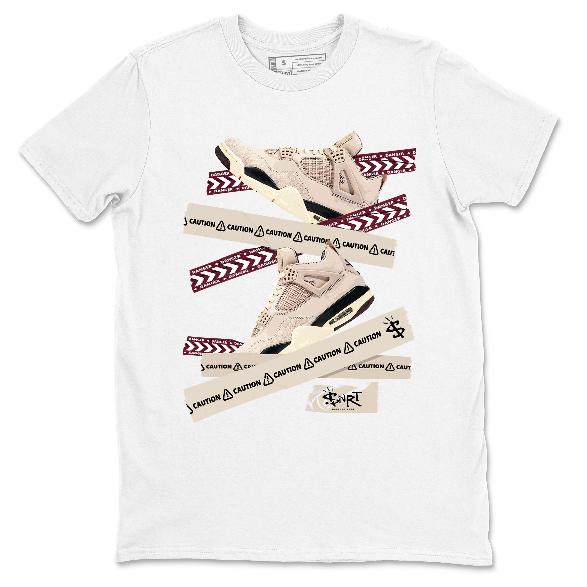 Caution Tape snkmatch Tees - Air Jordan 4 A Ma Maniere x Fossil Stone