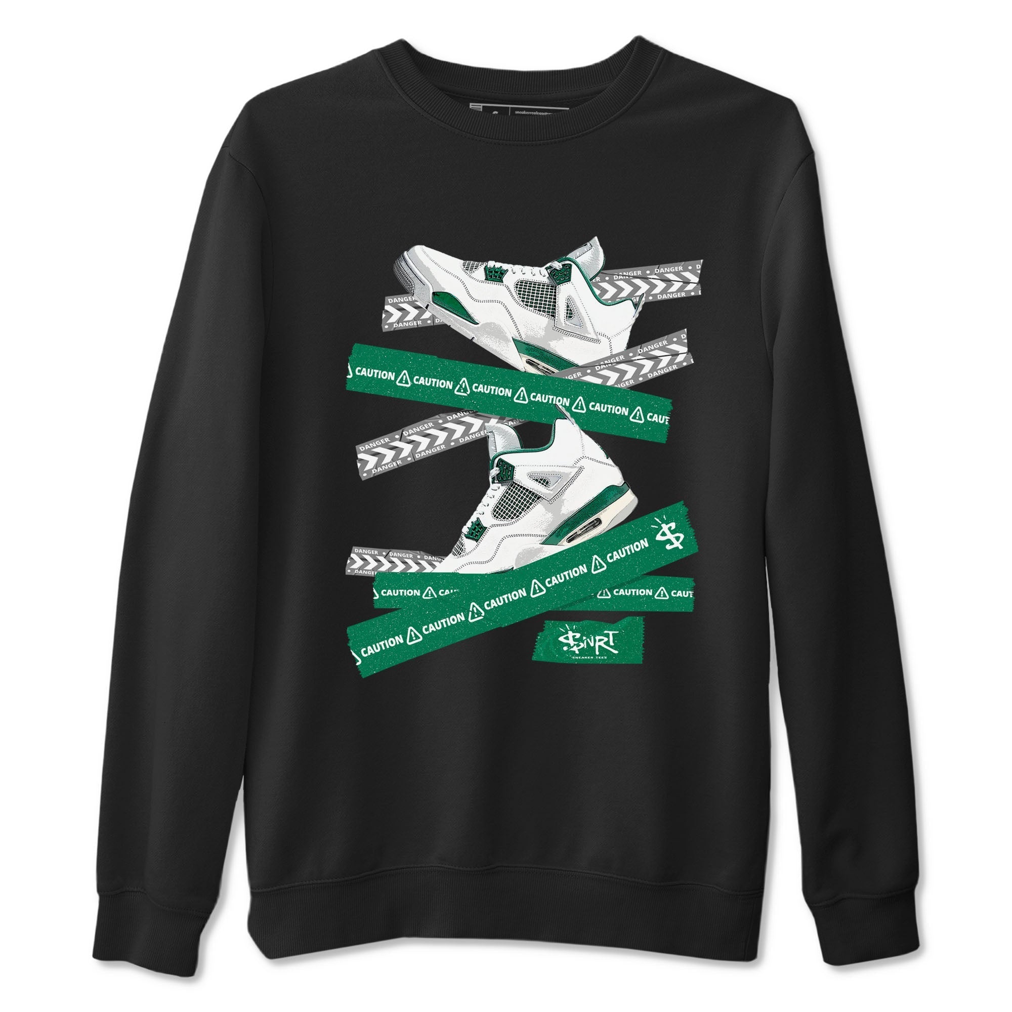 Caution Tape snkmatch Tees - Air Jordan 4 Oxidized Green