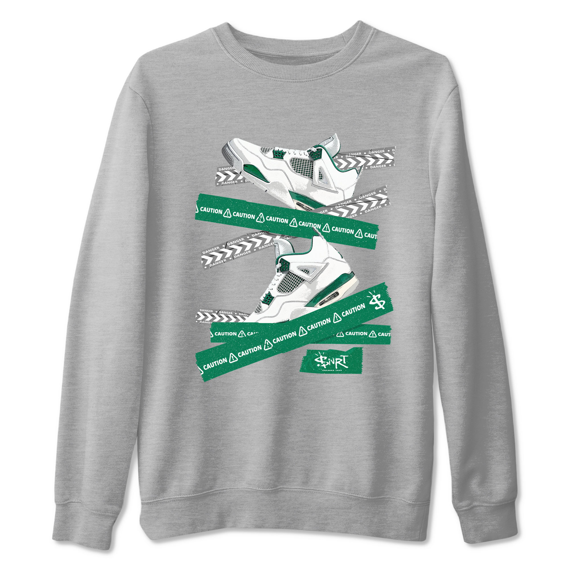 Caution Tape snkmatch Tees - Air Jordan 4 Oxidized Green