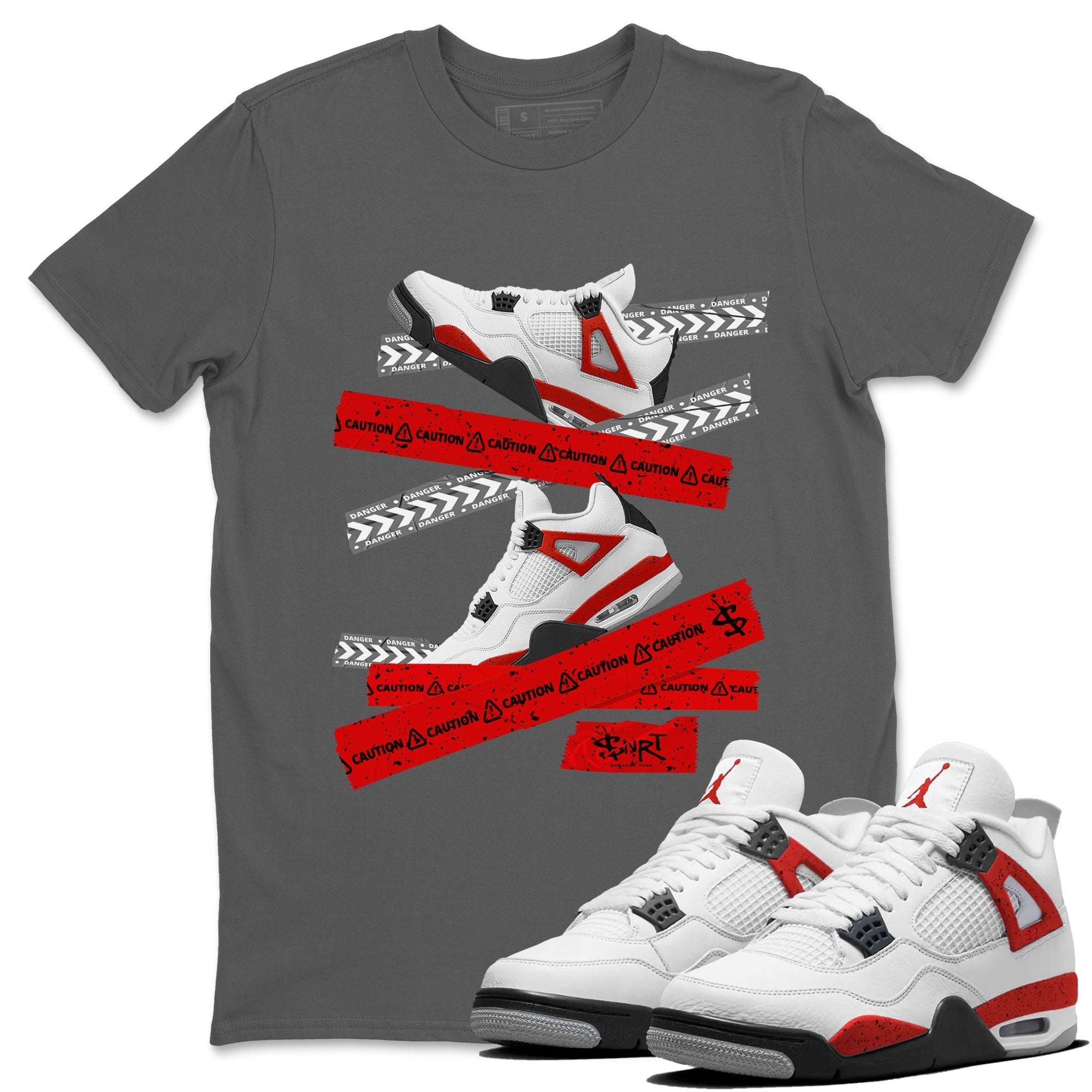 Caution Tape Unisex Tops - Air Jordan 4 Red Cement