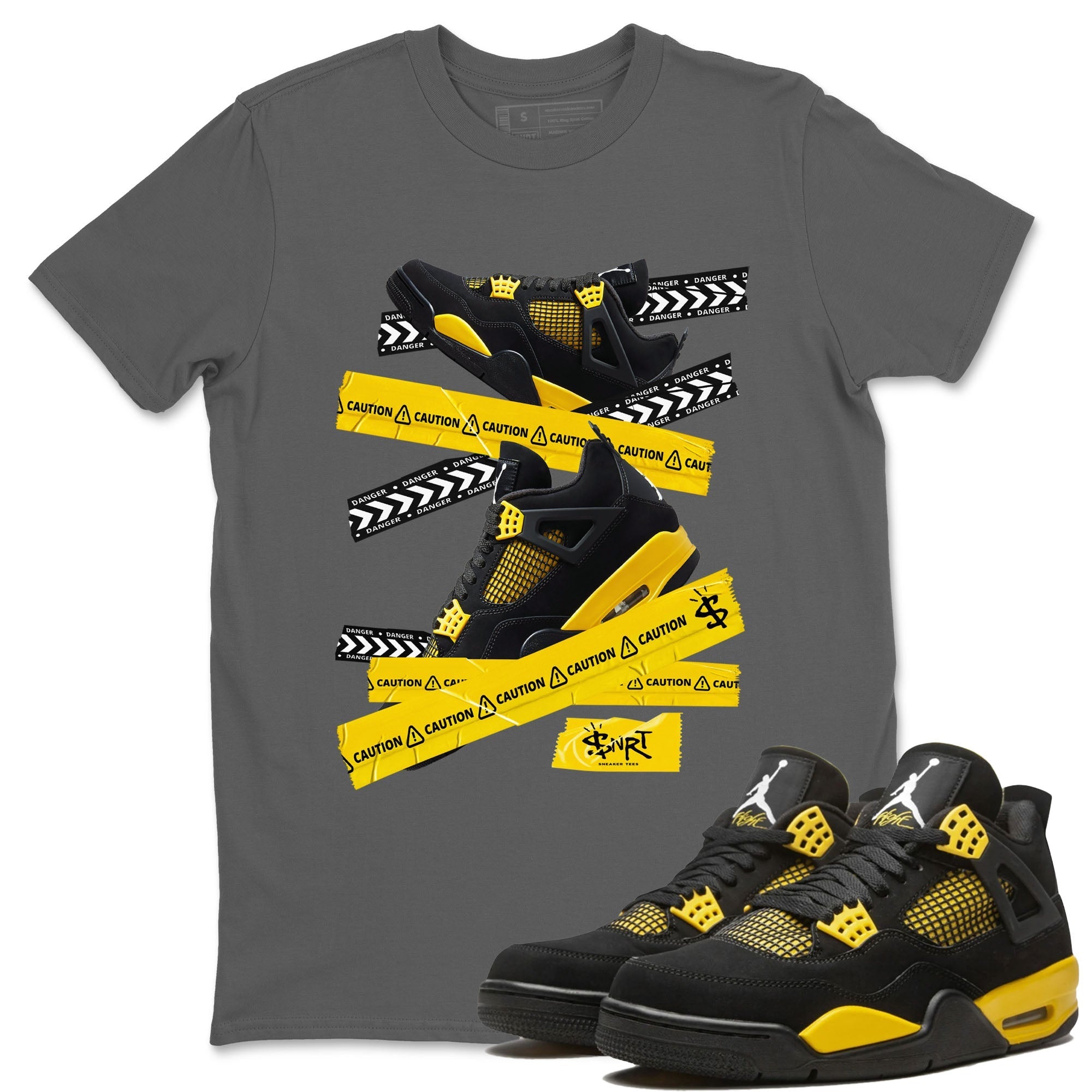 Caution Tape Unisex Tops - Air Jordan 4 Thunder